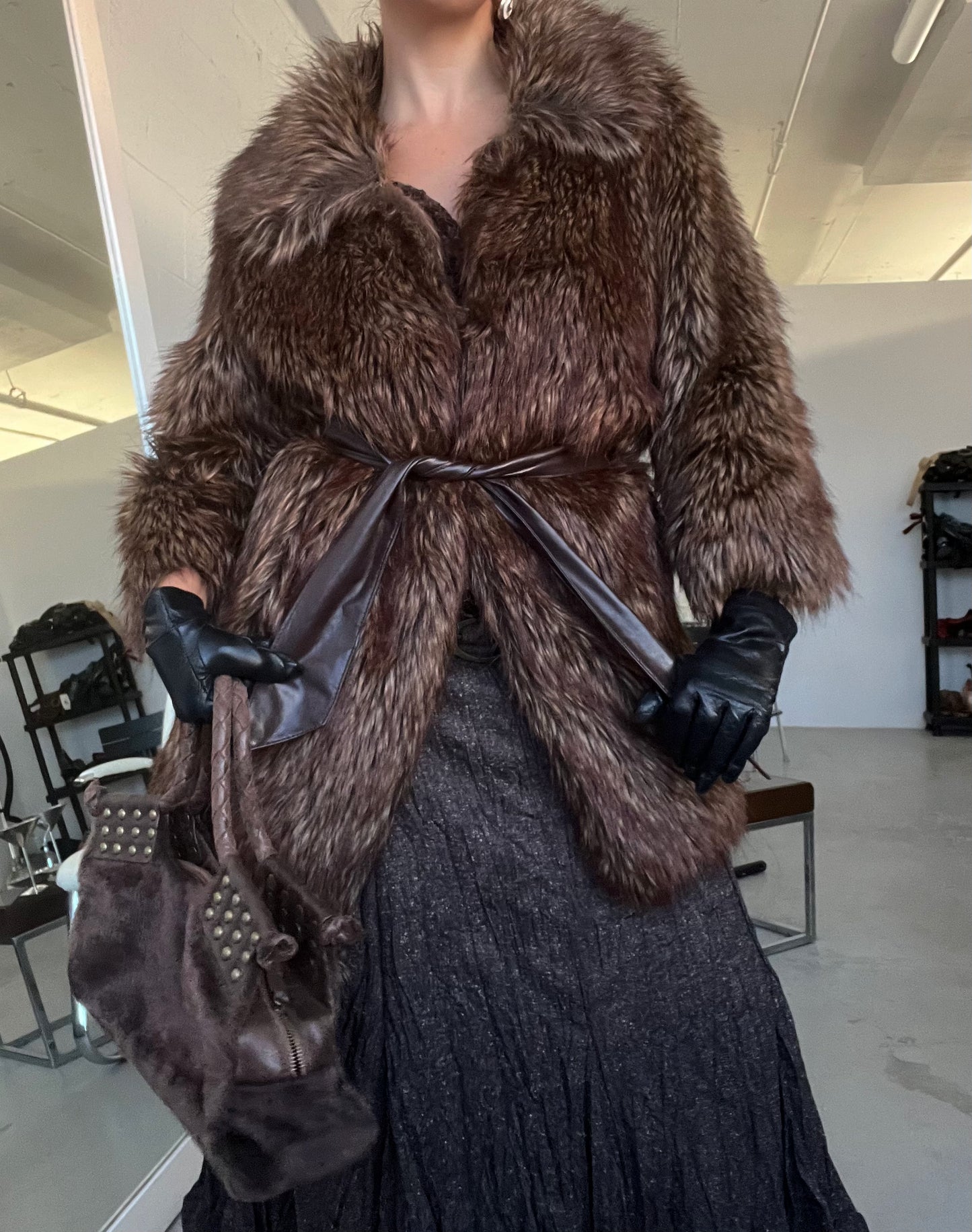Brown Faux Fur Jacket