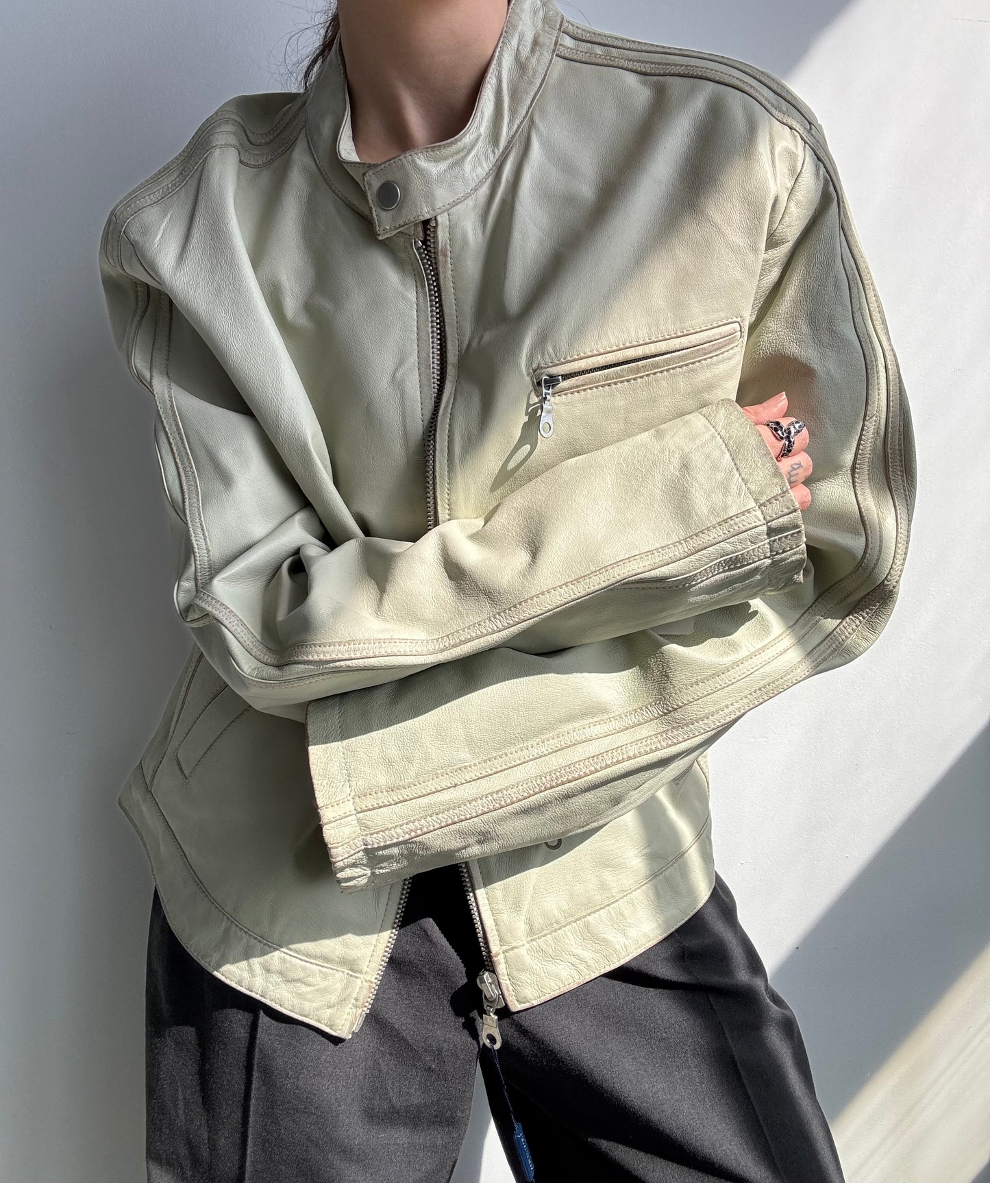 Deadstock “Power” Leather Jacket M/L