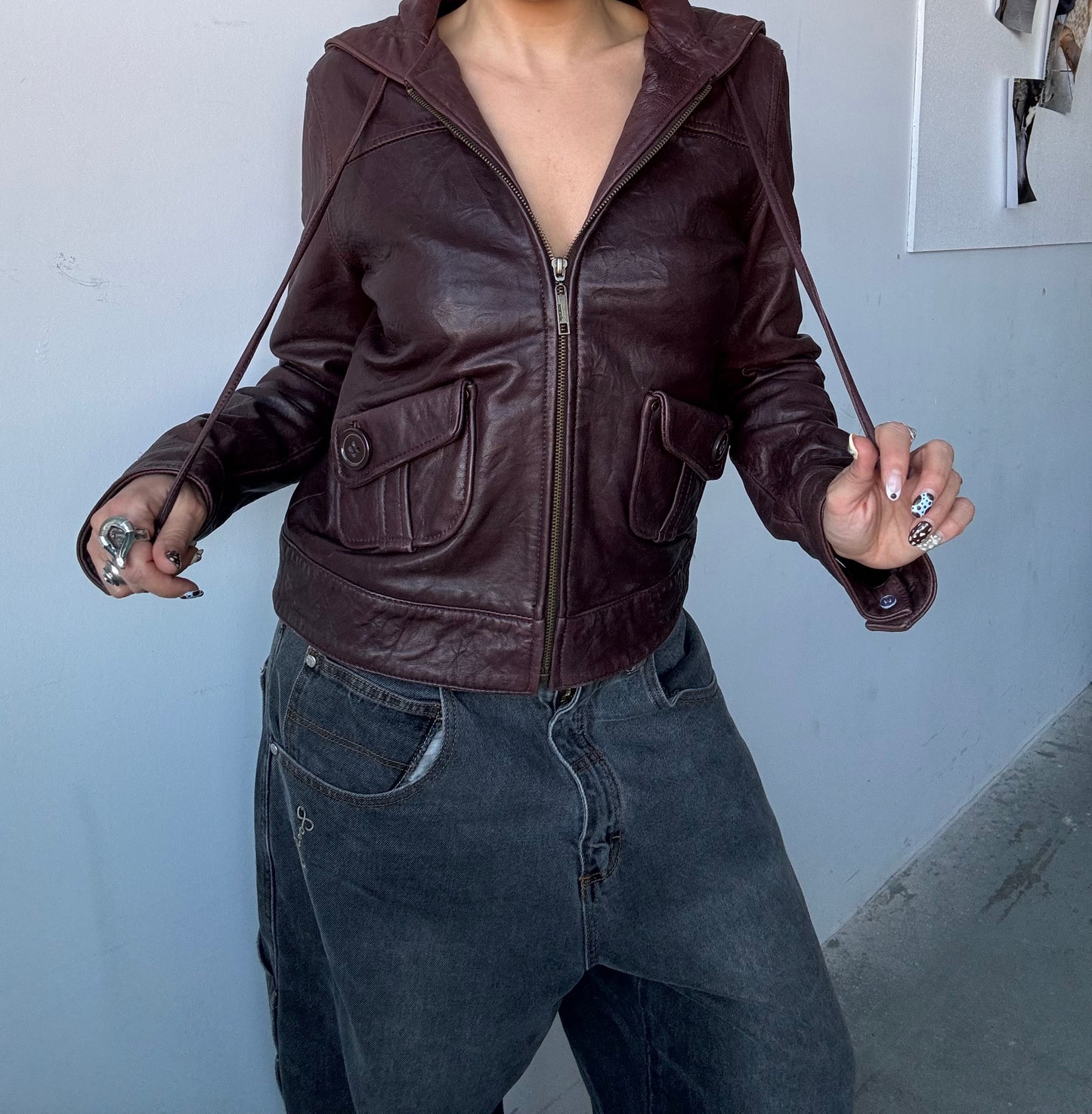 Hooded Leather Jacket
