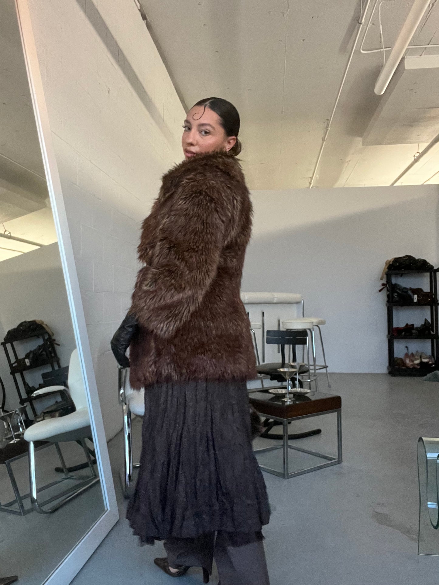 Brown Faux Fur Jacket
