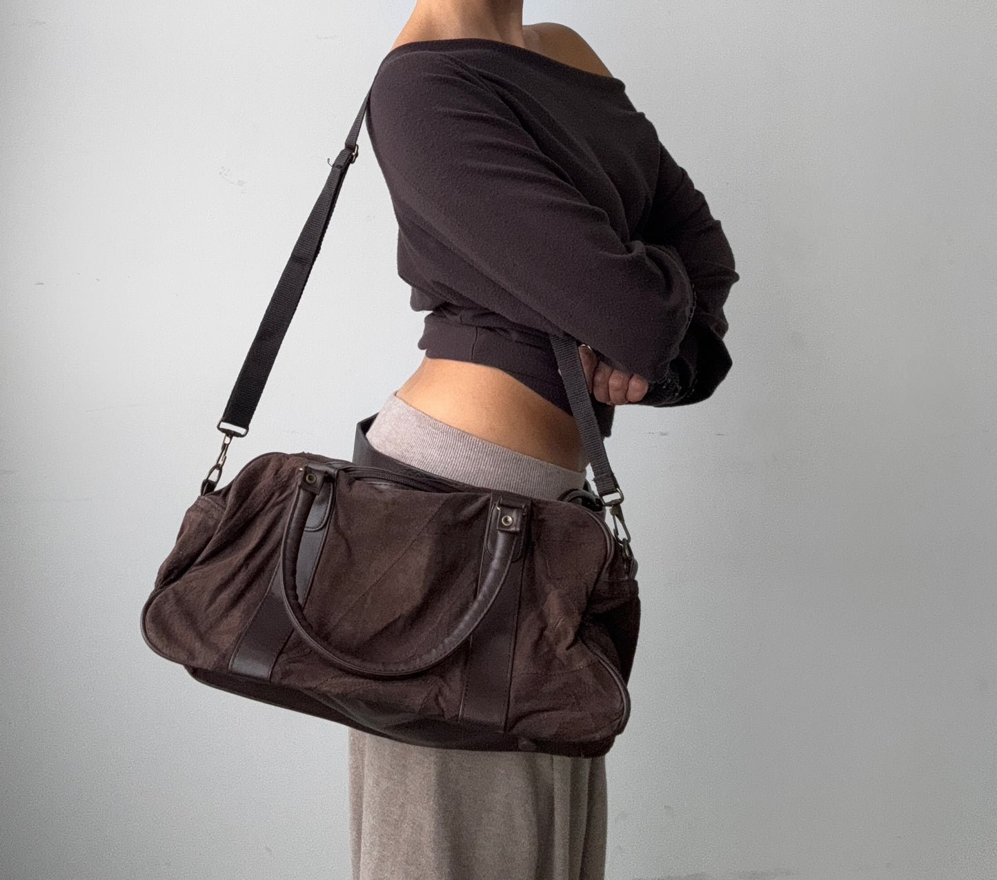 Chocolate Suede Leather Purse