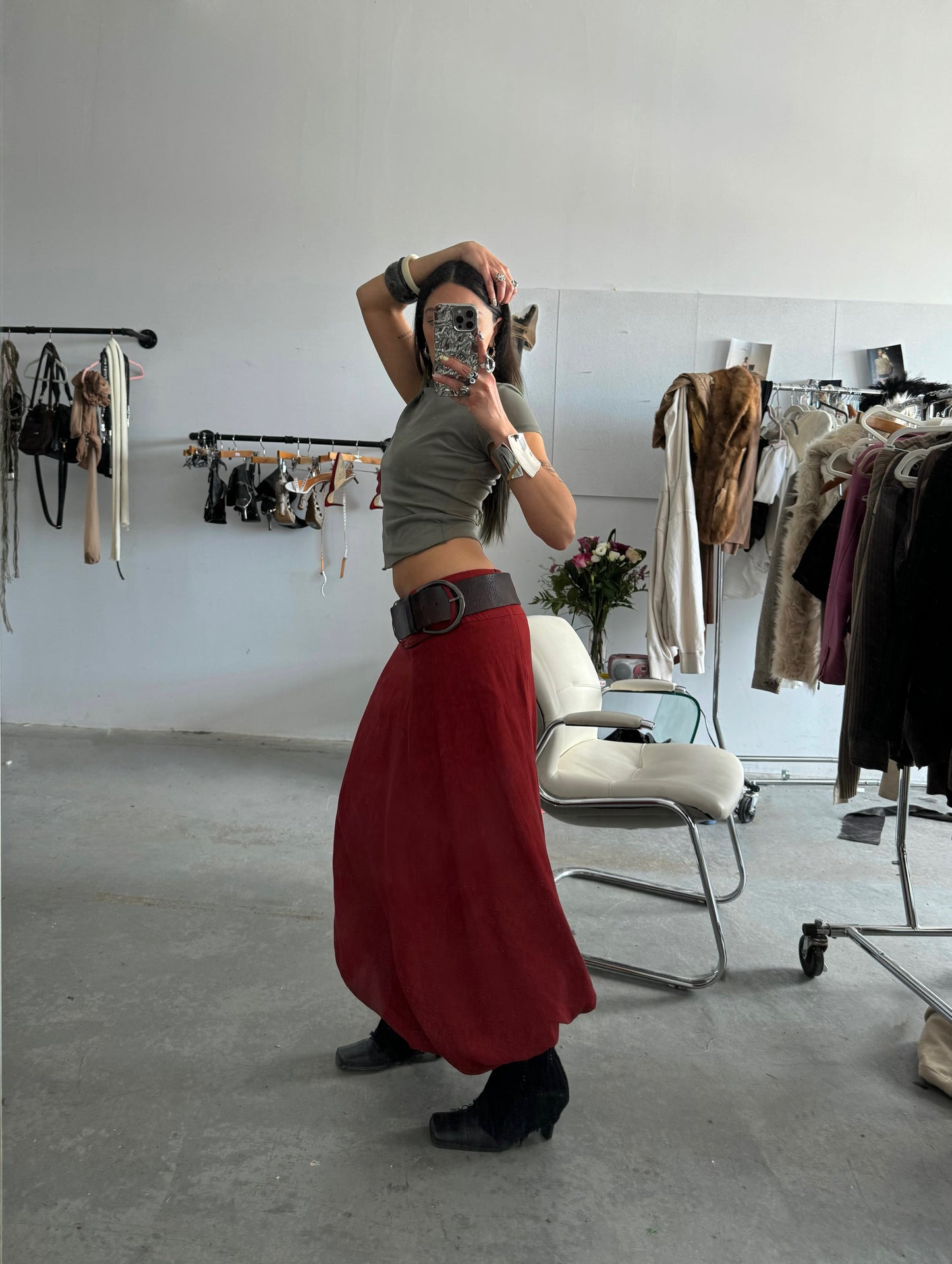 Sarah Pacini Linen Bubble Skirt