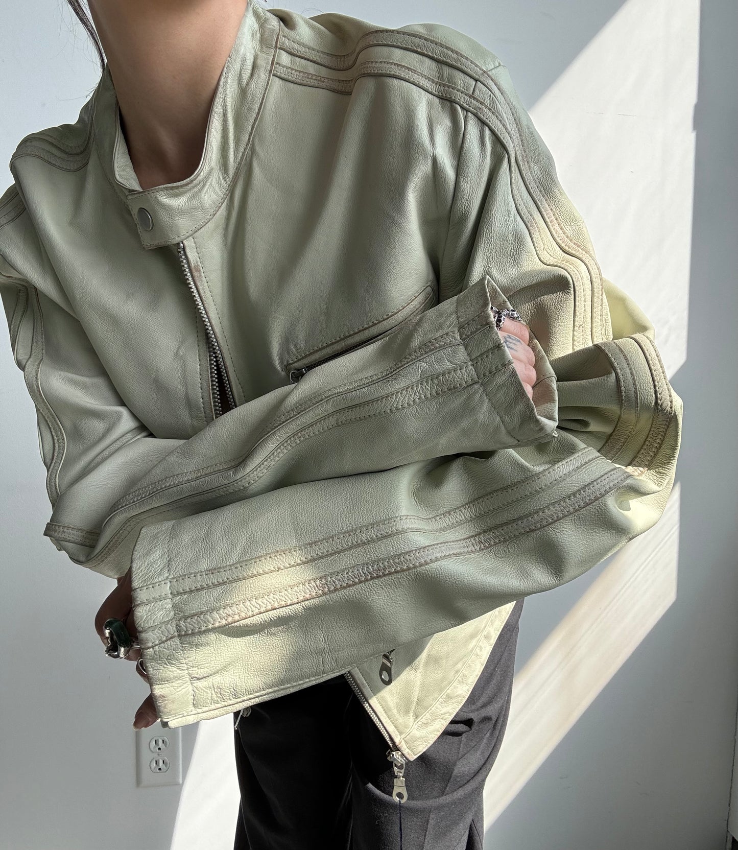 Deadstock “Power” Leather Jacket M/L