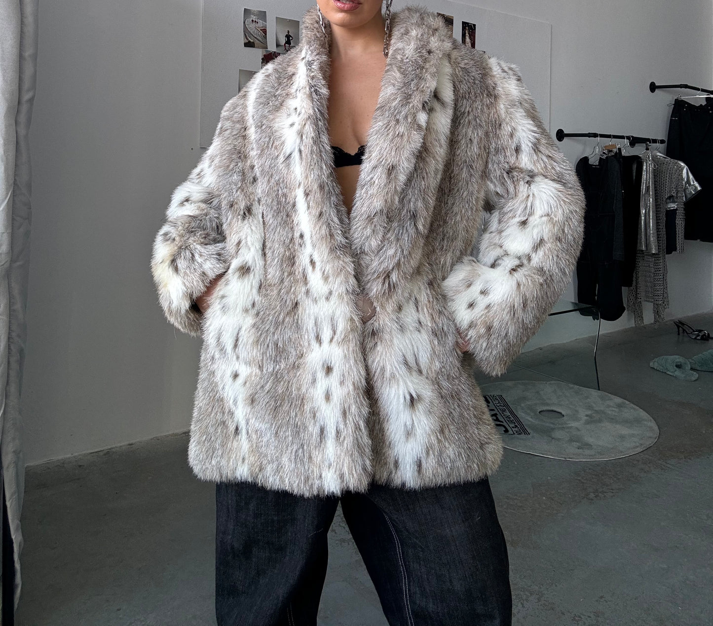 Faux Fur Leopard Coat
