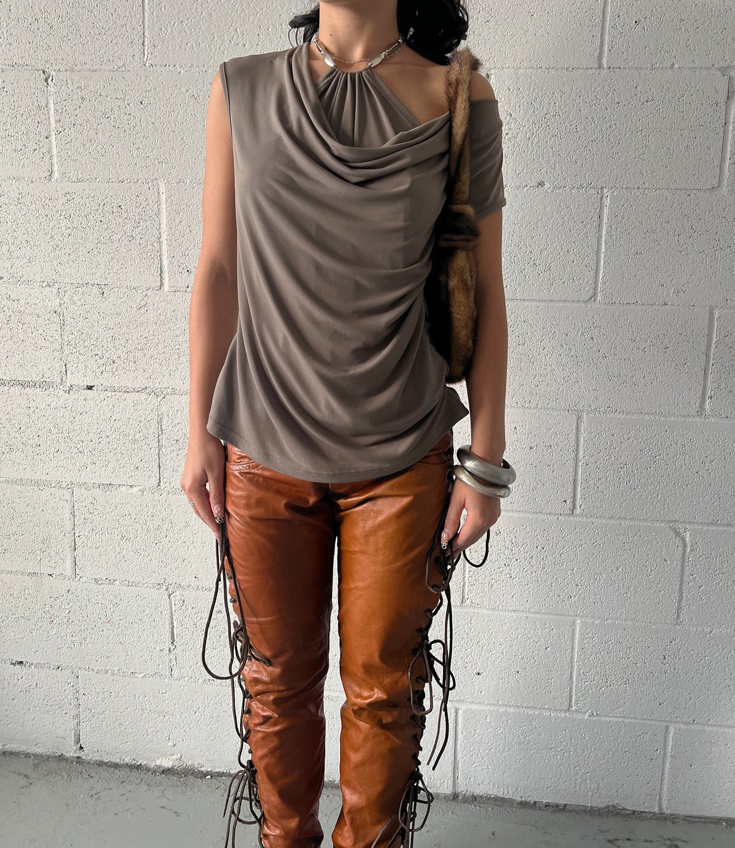 Cowl Neck Halter Top