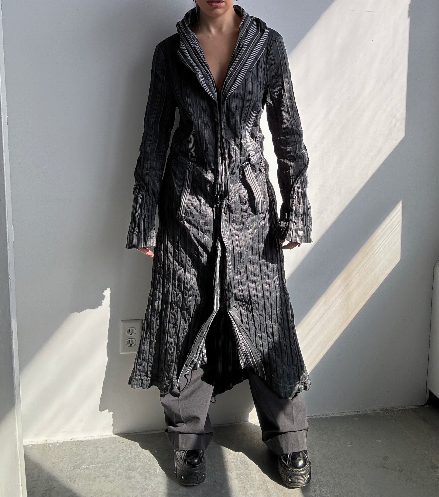Double Zip Striped Jacket/Dress