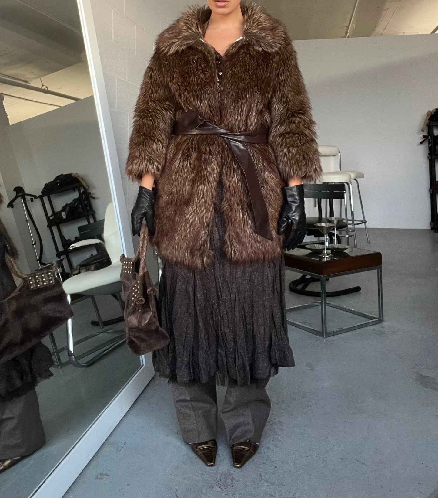 Brown Faux Fur Jacket