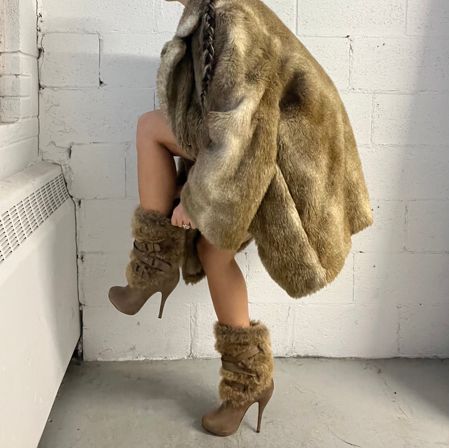 Beige Faux Fur Jacket