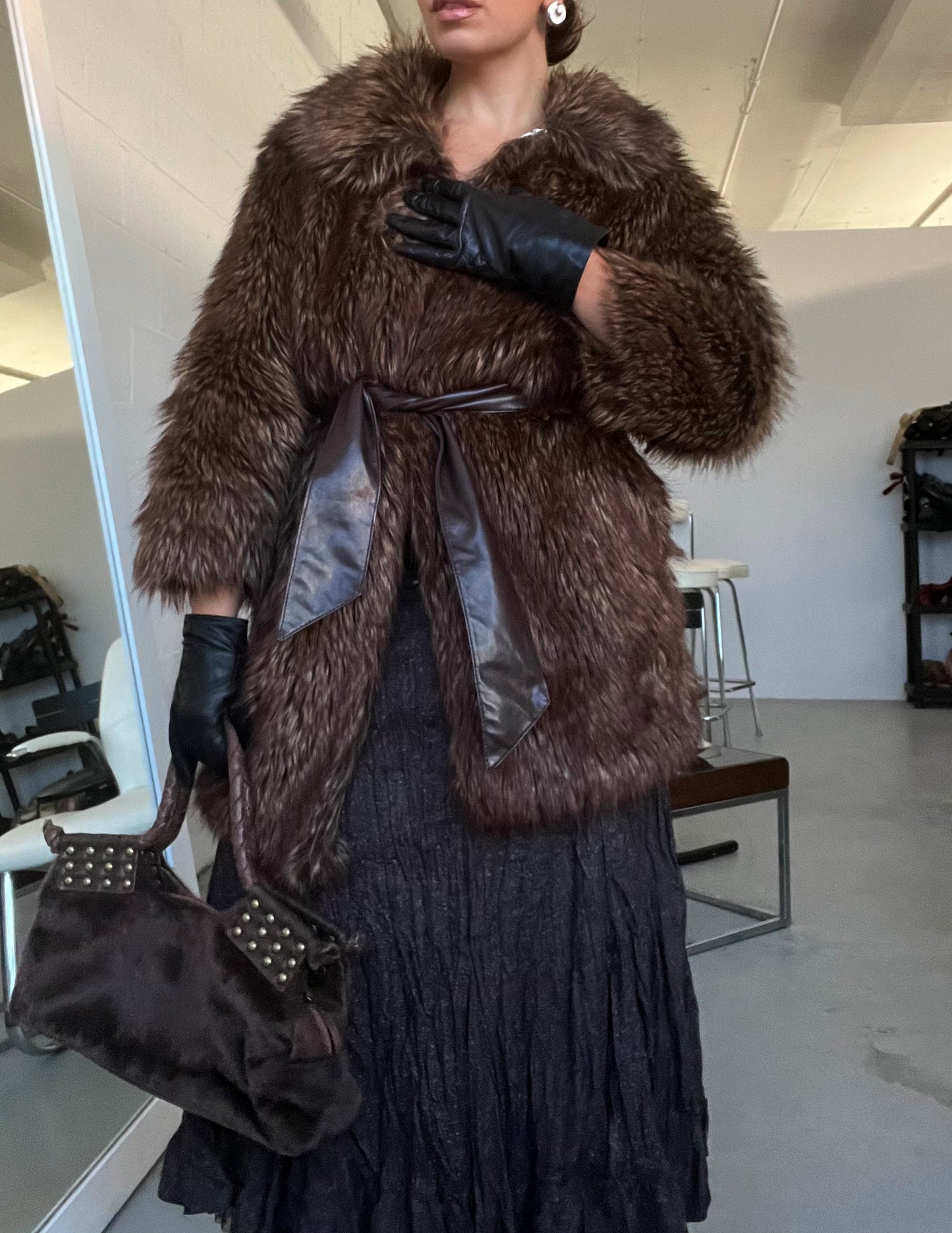 Brown Faux Fur Jacket