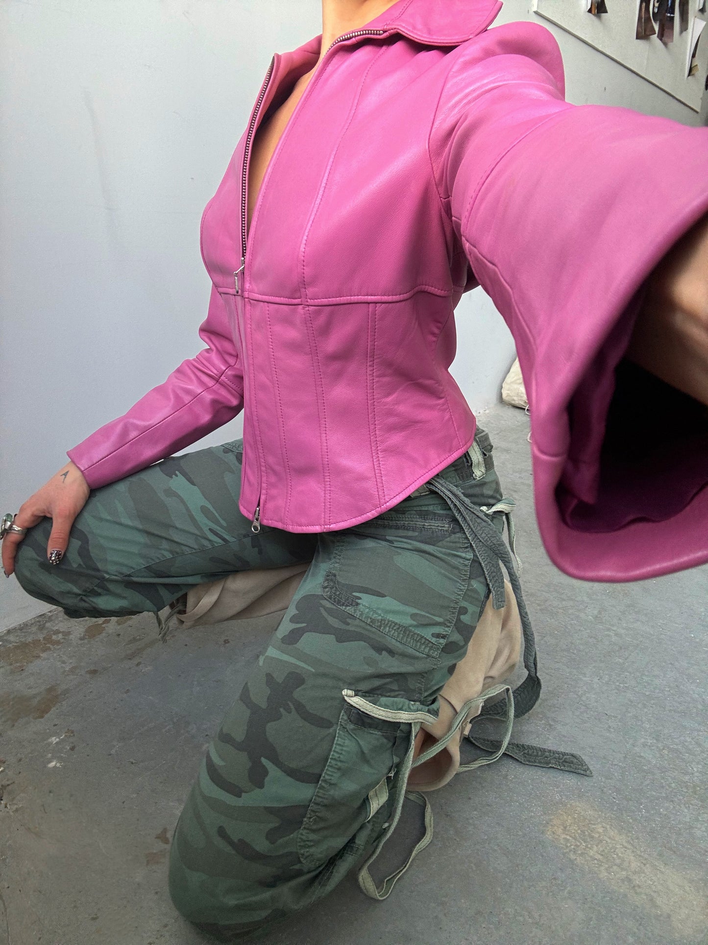 Sorbet Leather Corset Jacket