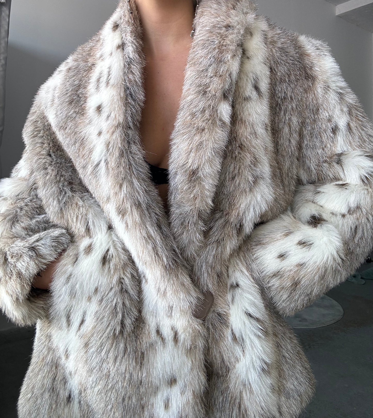 Faux Fur Leopard Coat