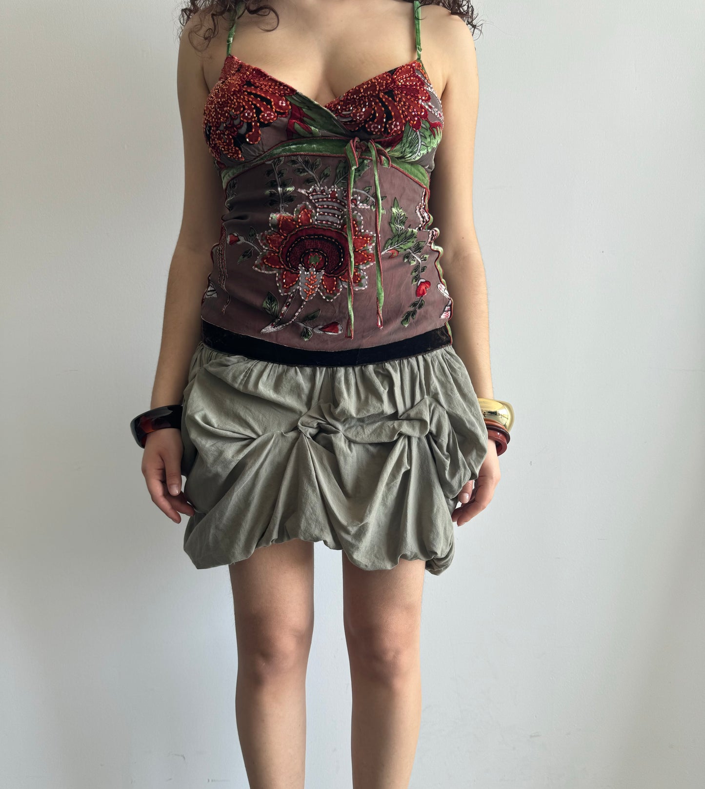Verde Ruched Skirt