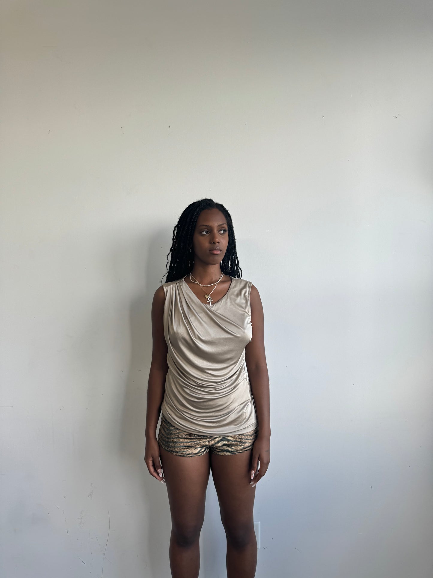Crema Ruched Top