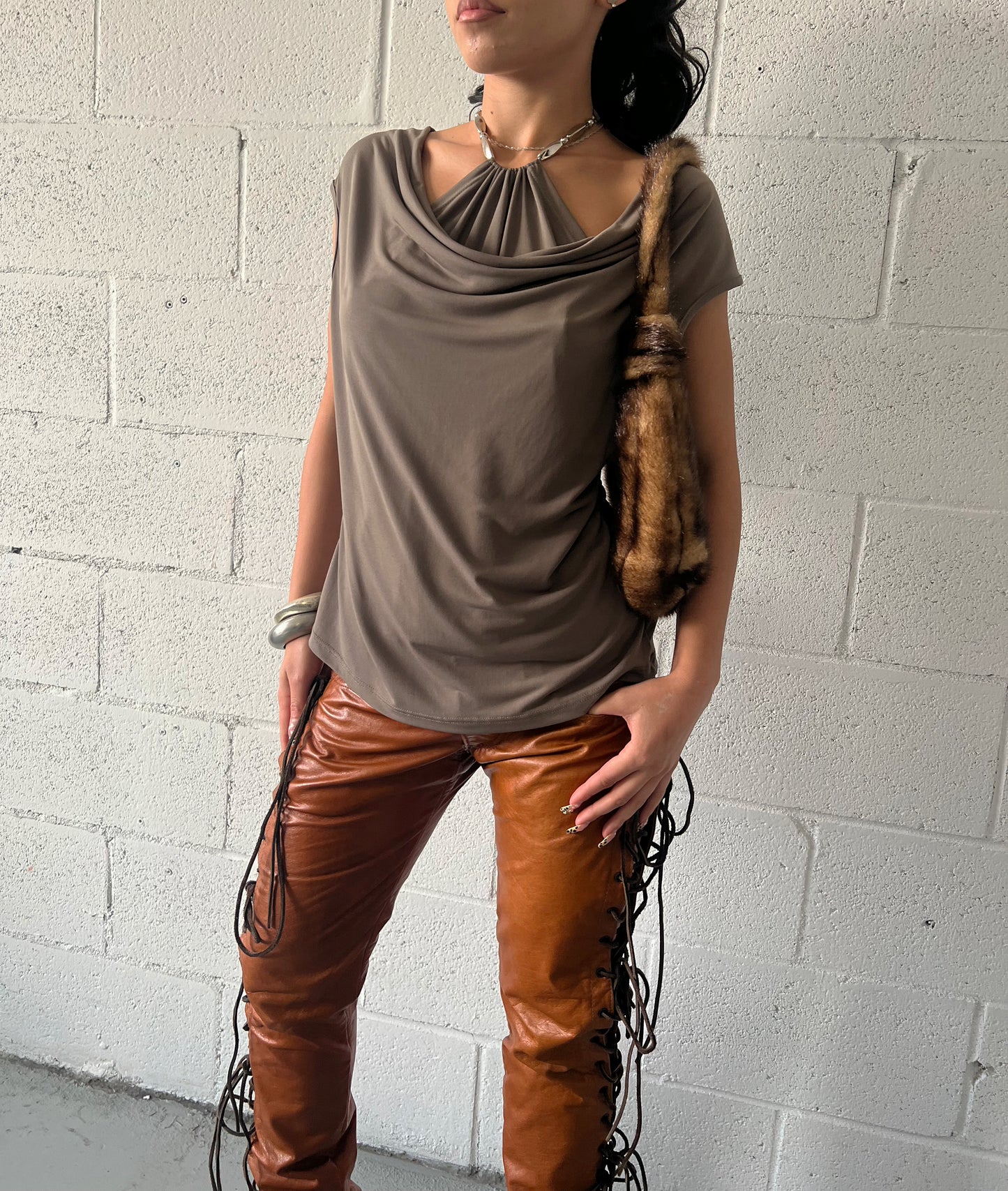 Cowl Neck Halter Top