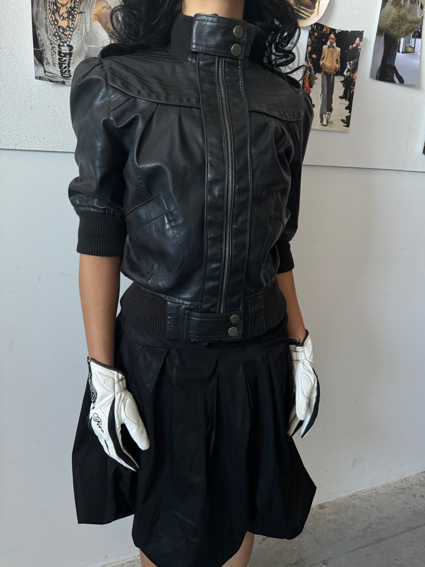 Faux Leather Zip