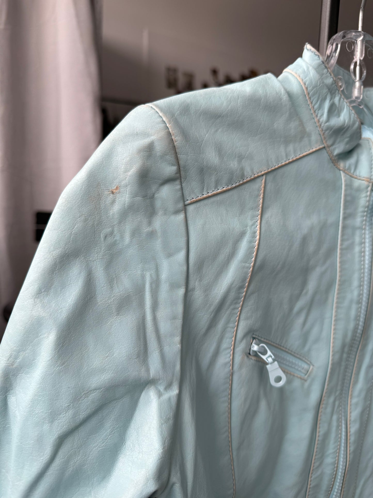 Deadstock Double Zip Leather Moto Jacket M