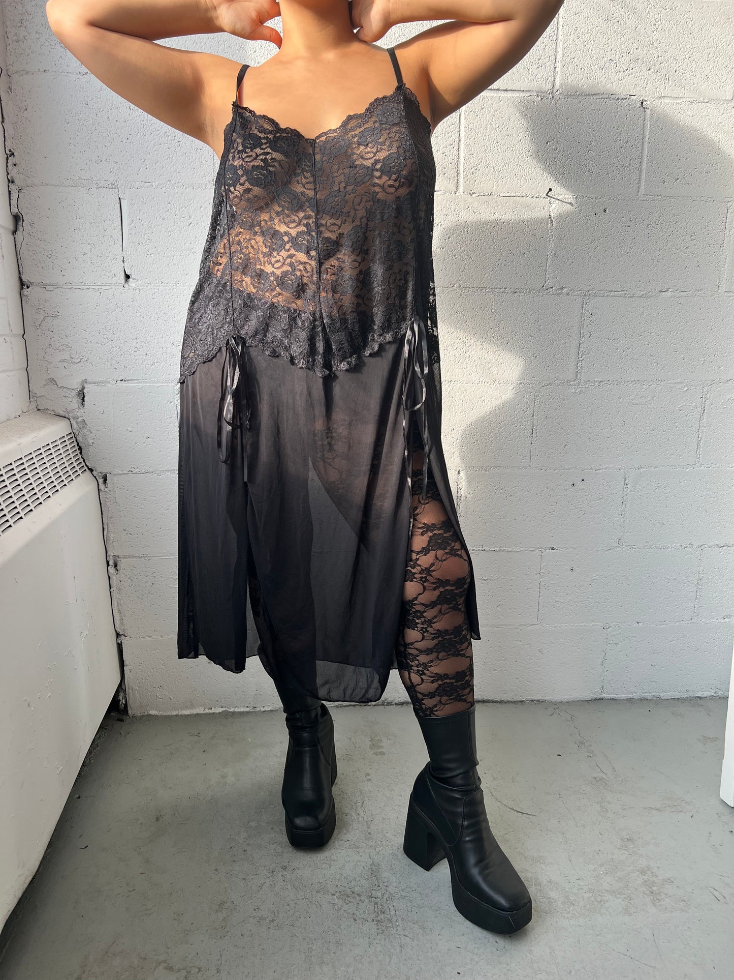 Sheer Romantic Slit Dress/Top