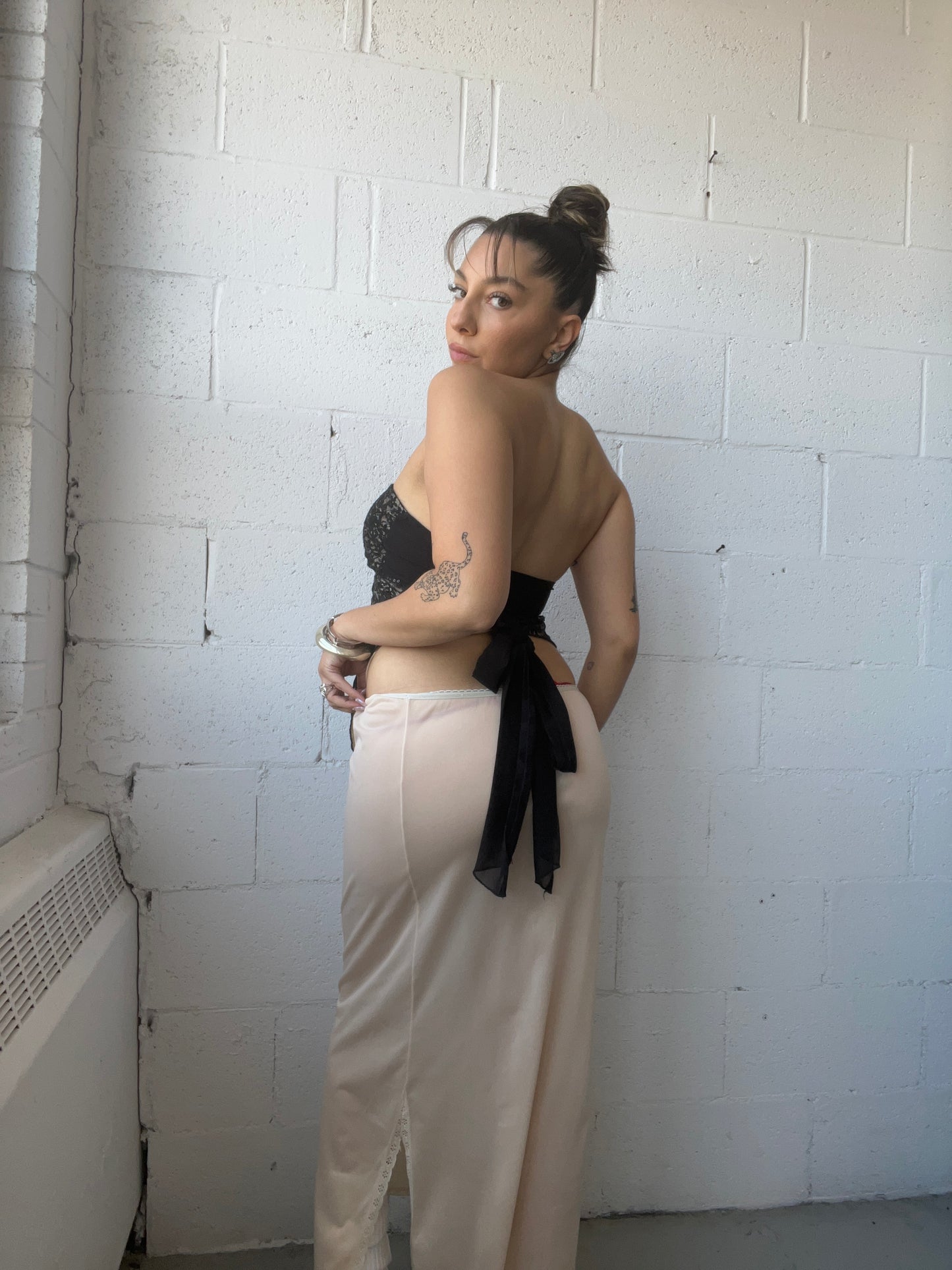 Champagne Maxi Slit Skirt