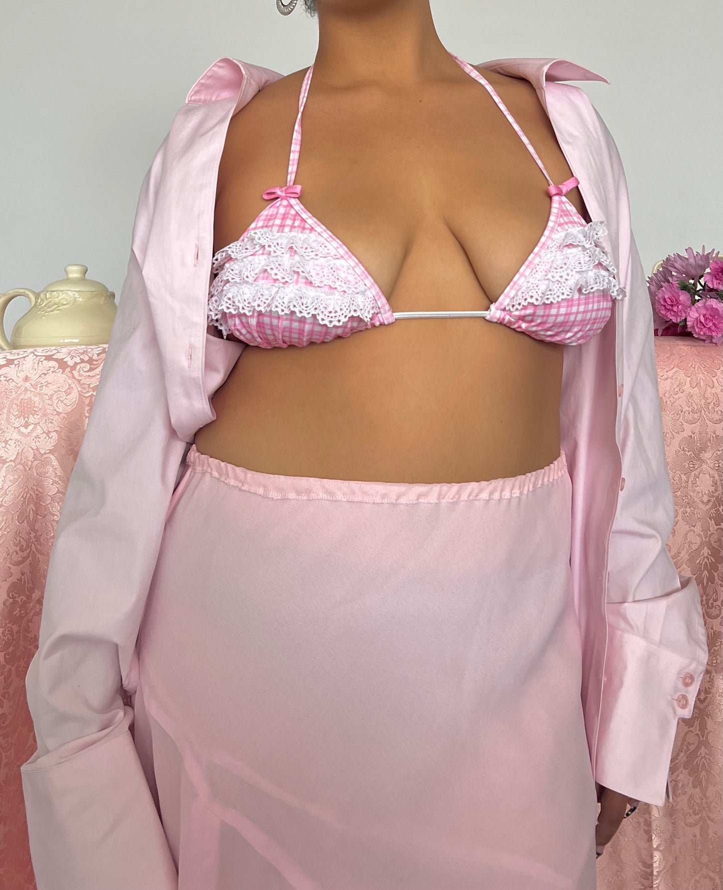 Ruffle Gingham Kini Top