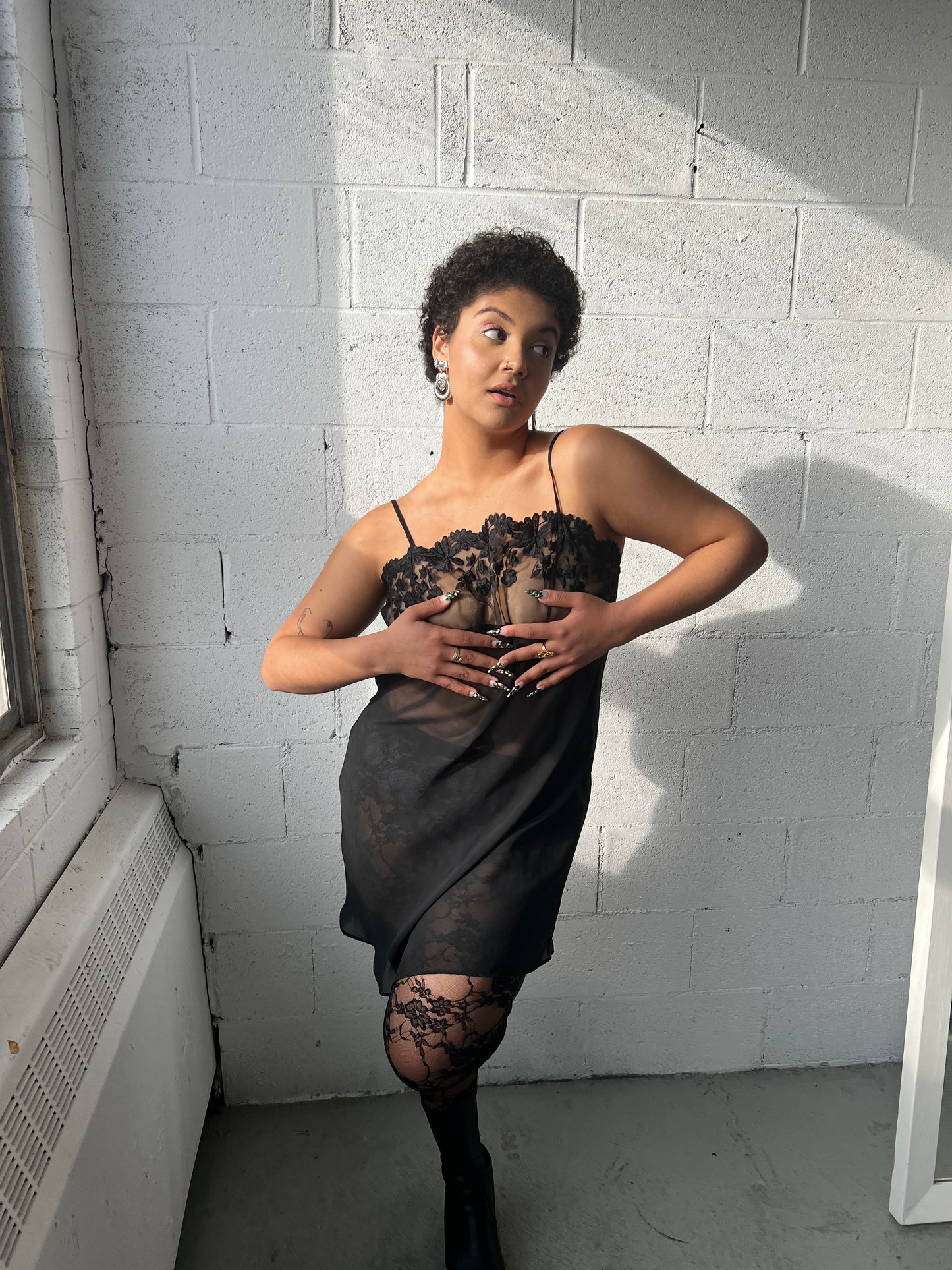 Sheer Fiori Dress