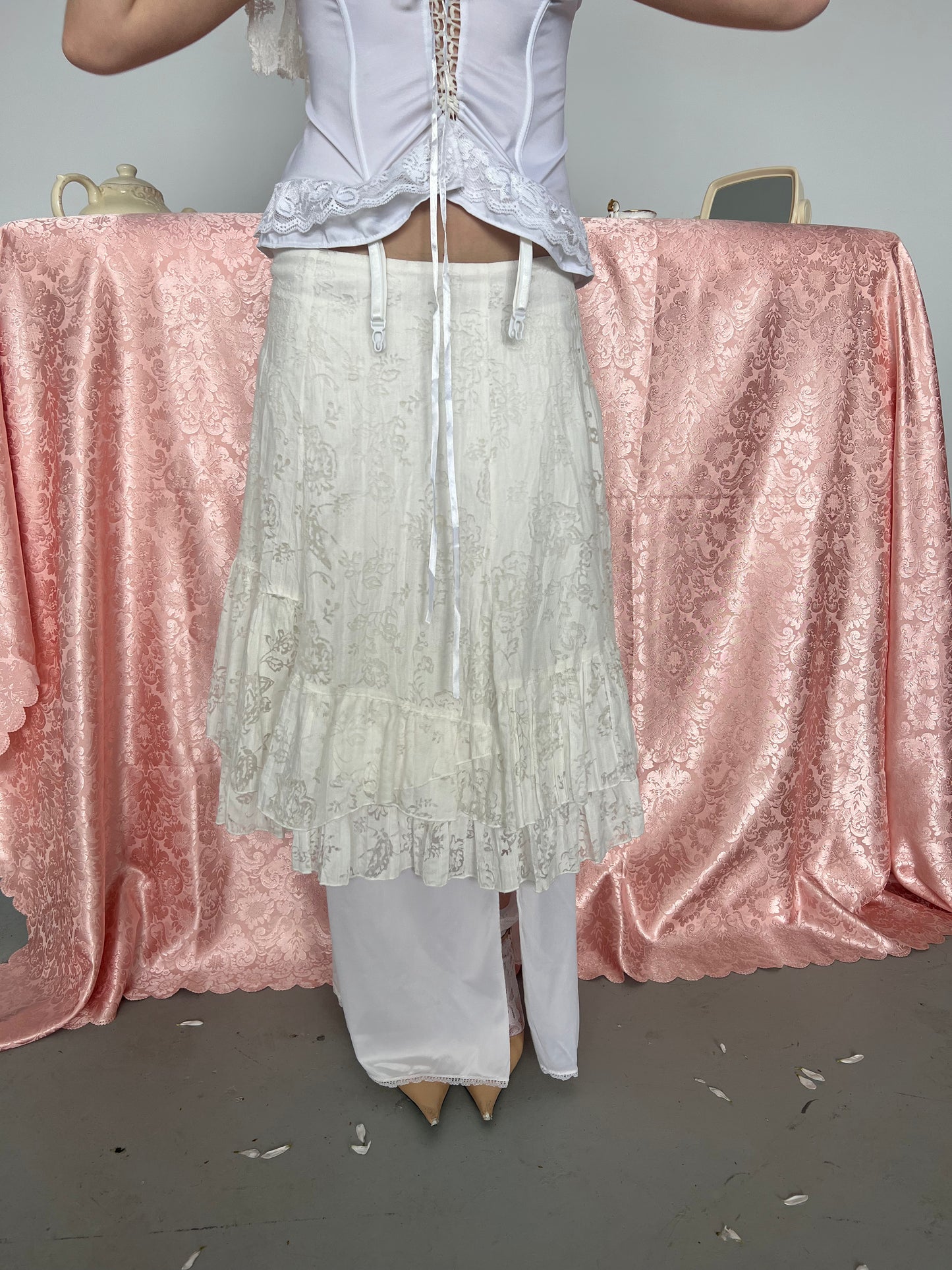 Crema Fiori Midi Skirt