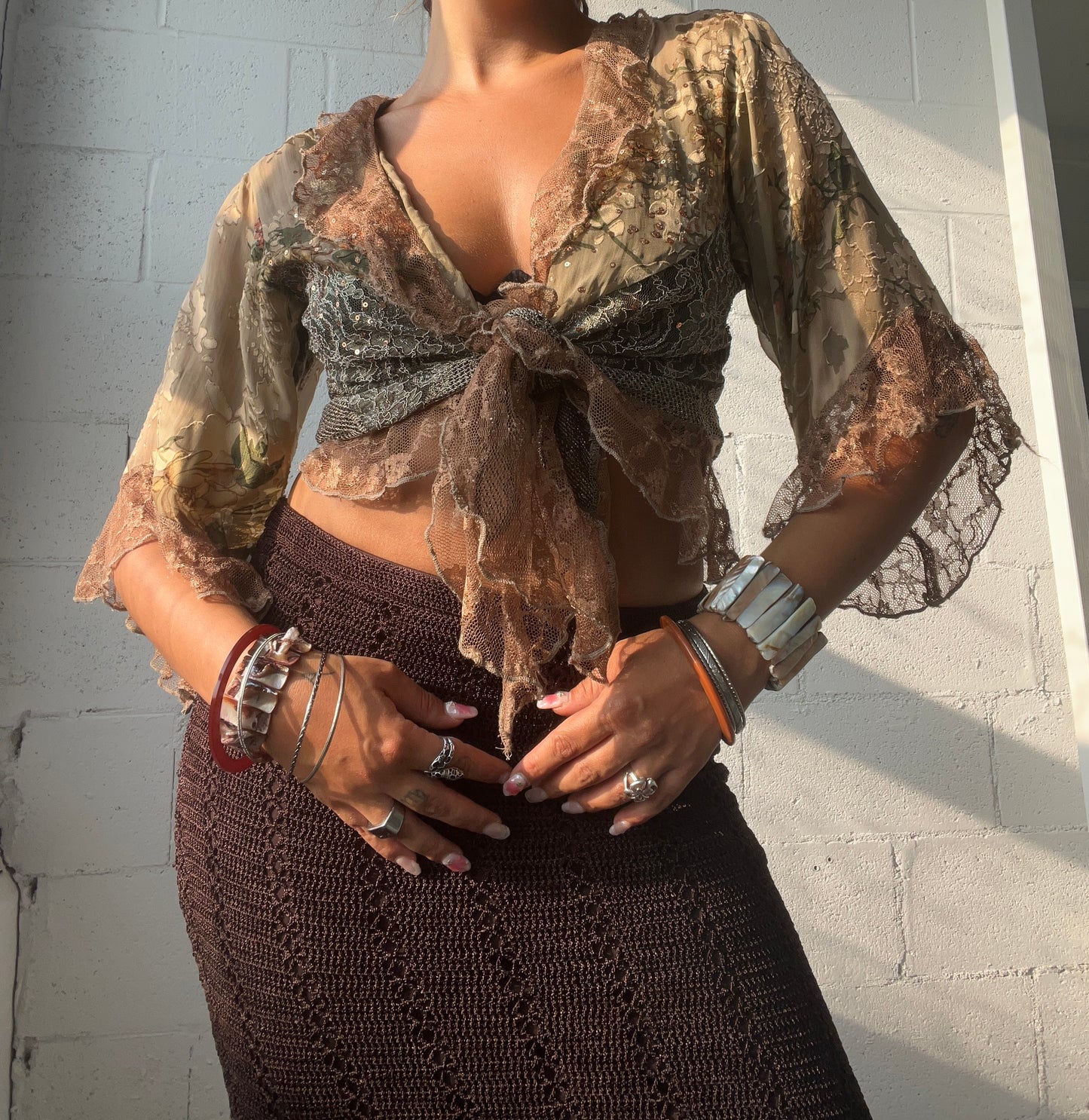 Sea Coral Wrap Top