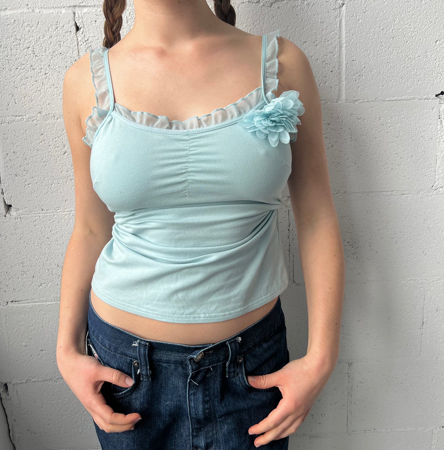 Baby Blue Fiori Top