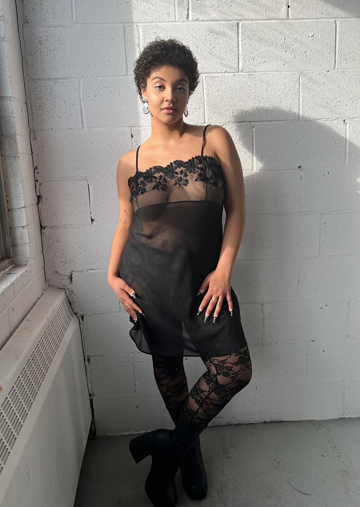 Sheer Fiori Dress