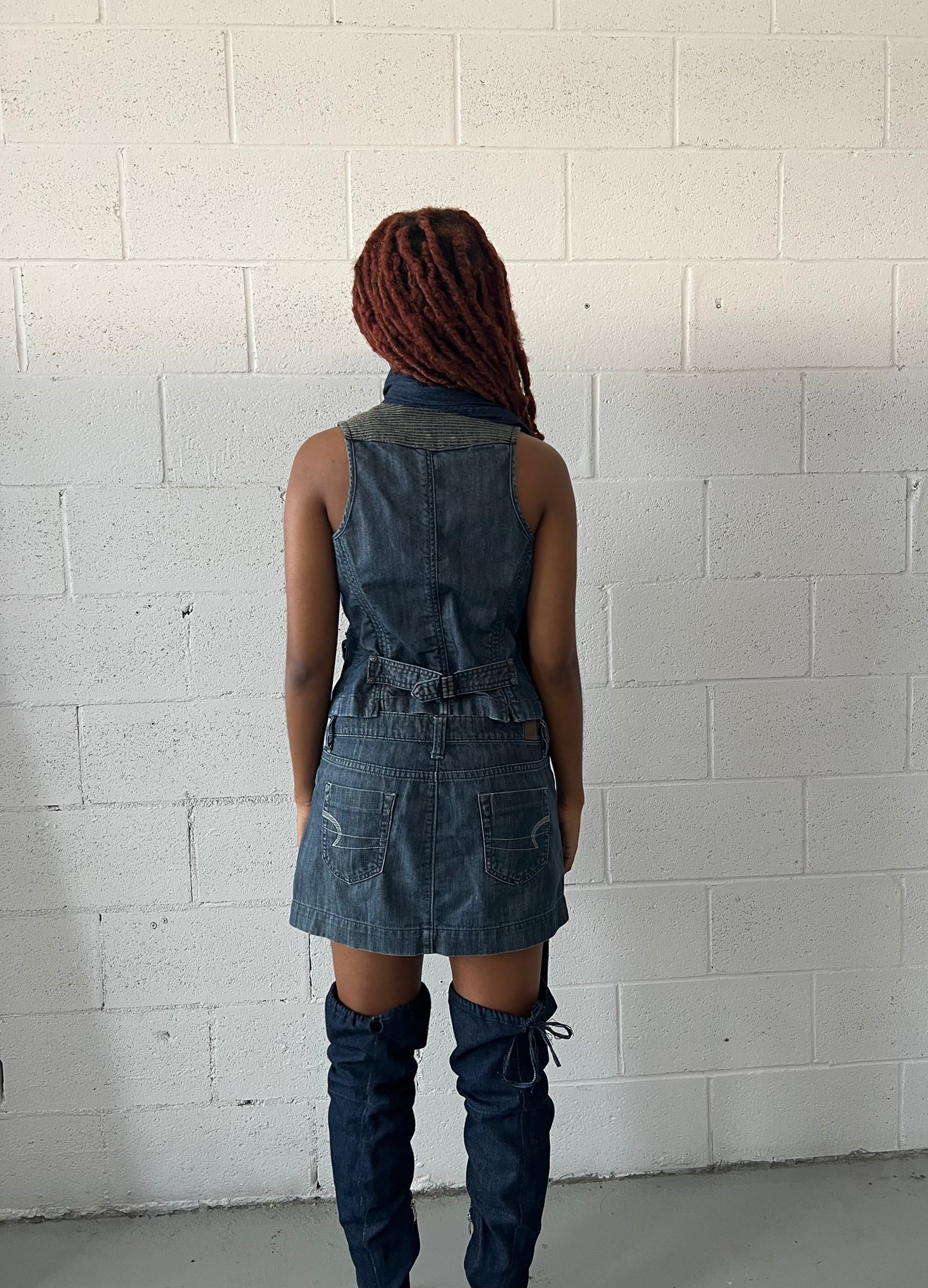 Denim Stitched Waist Coat
