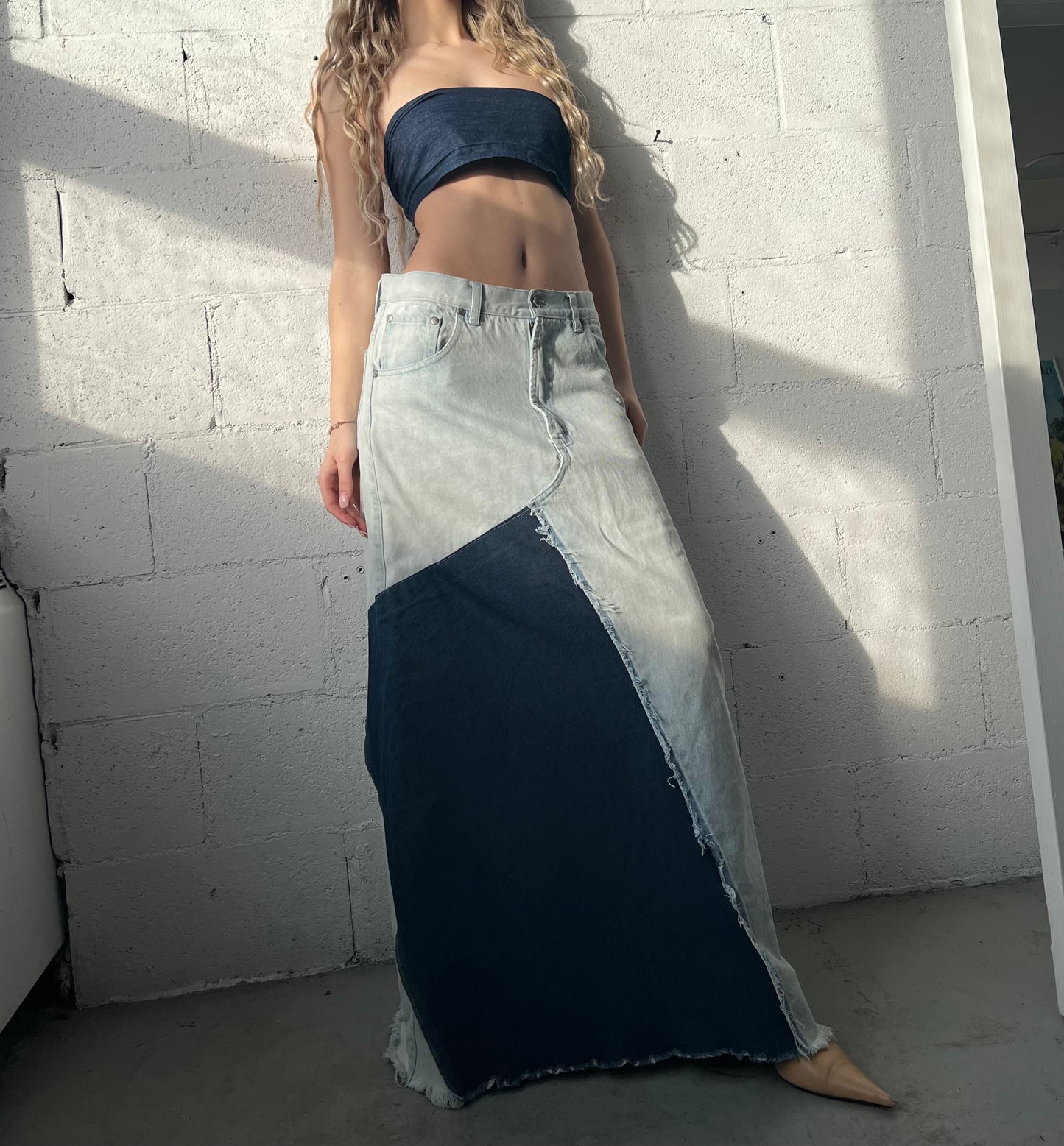 Reworked Levi’s Denim Maxi Skirt