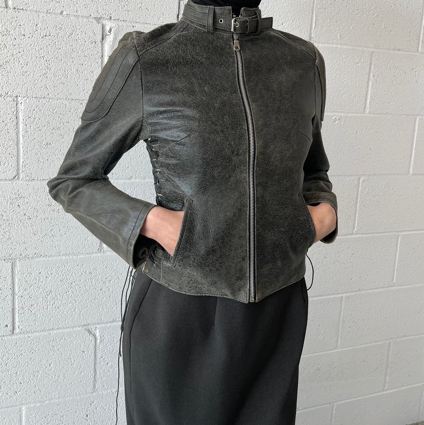 Lace Up Deadstock Moto Jacket
