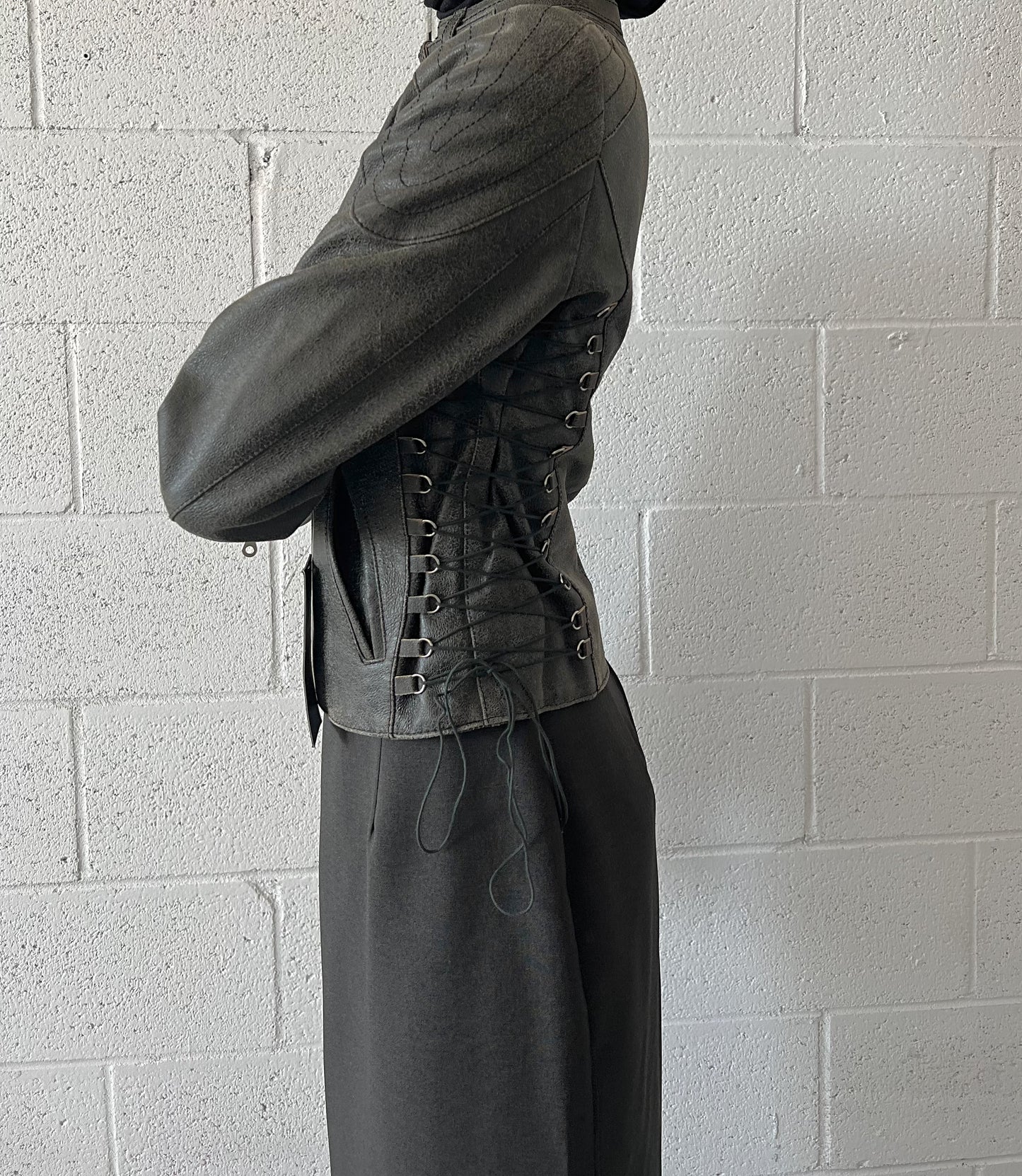 Lace Up Deadstock Moto Jacket
