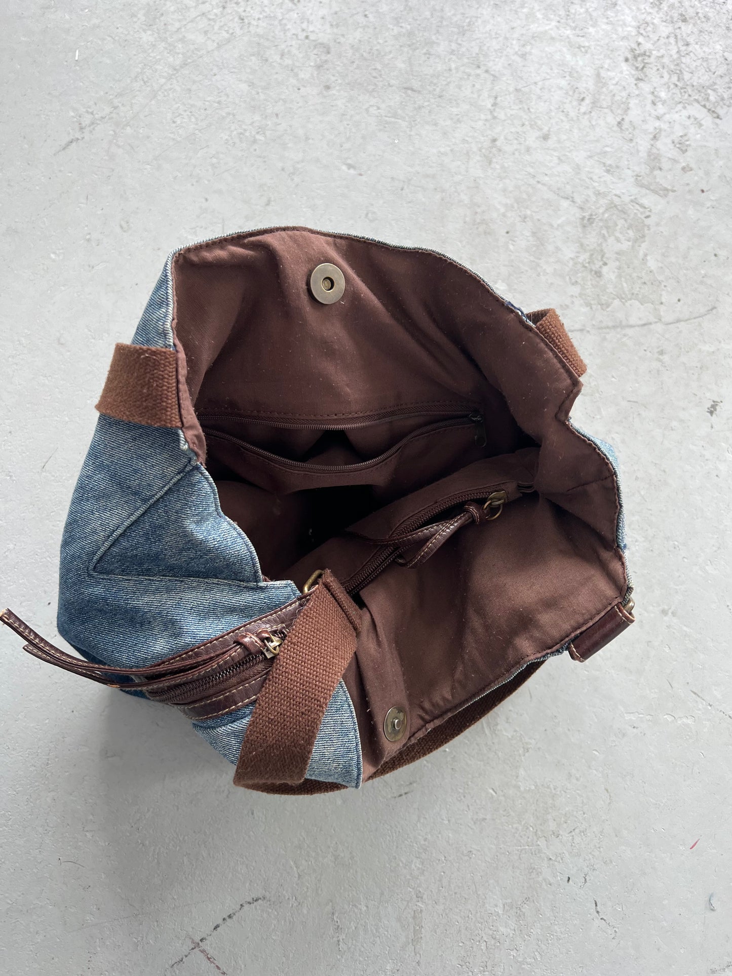 Denim x Brown Purse
