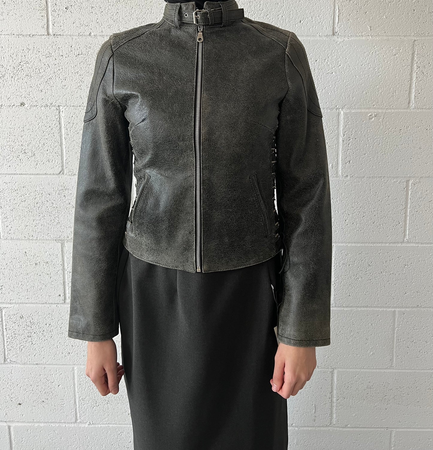 Lace Up Deadstock Moto Jacket