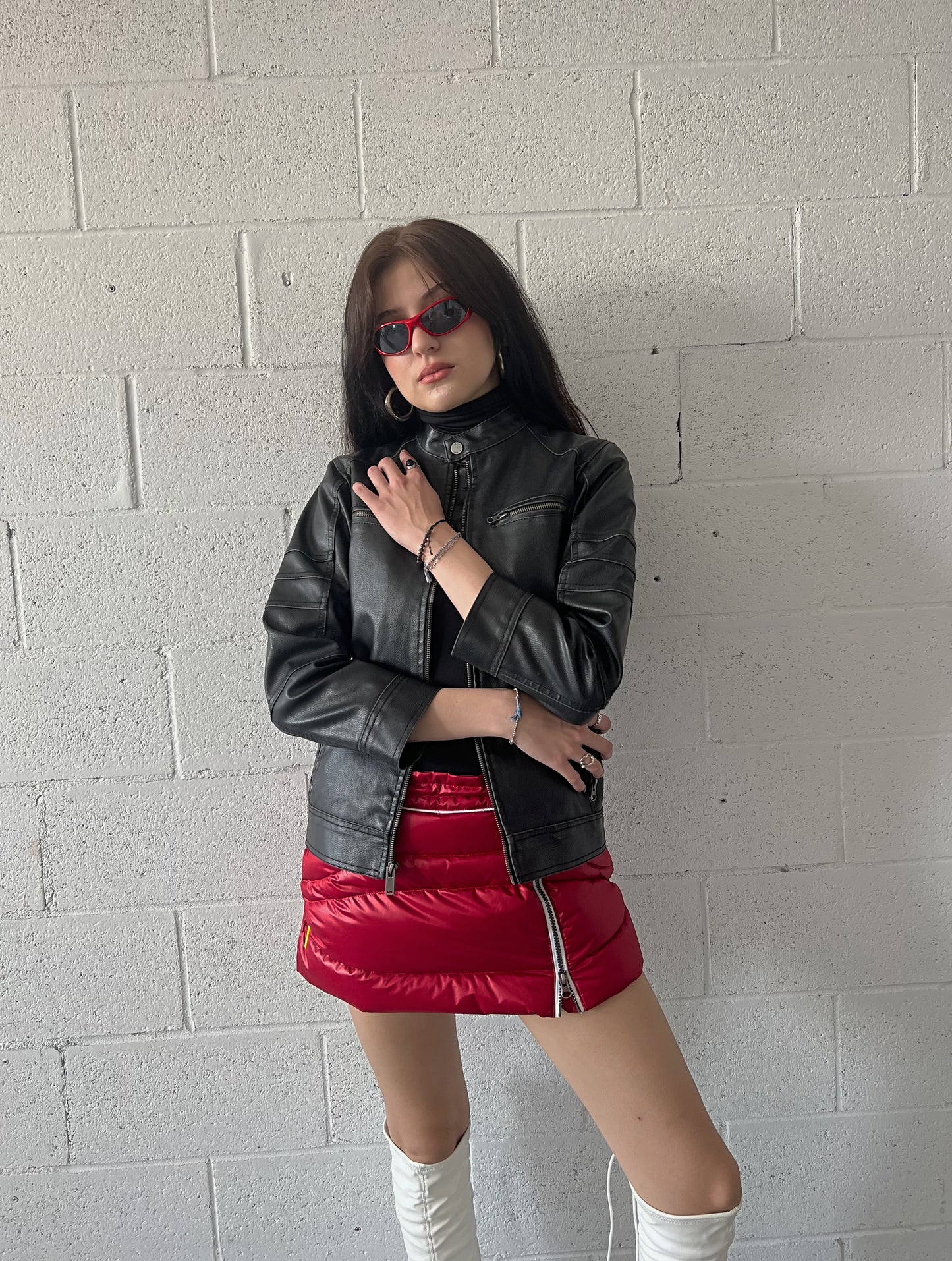 Nero Faux Leater Moto Jacket