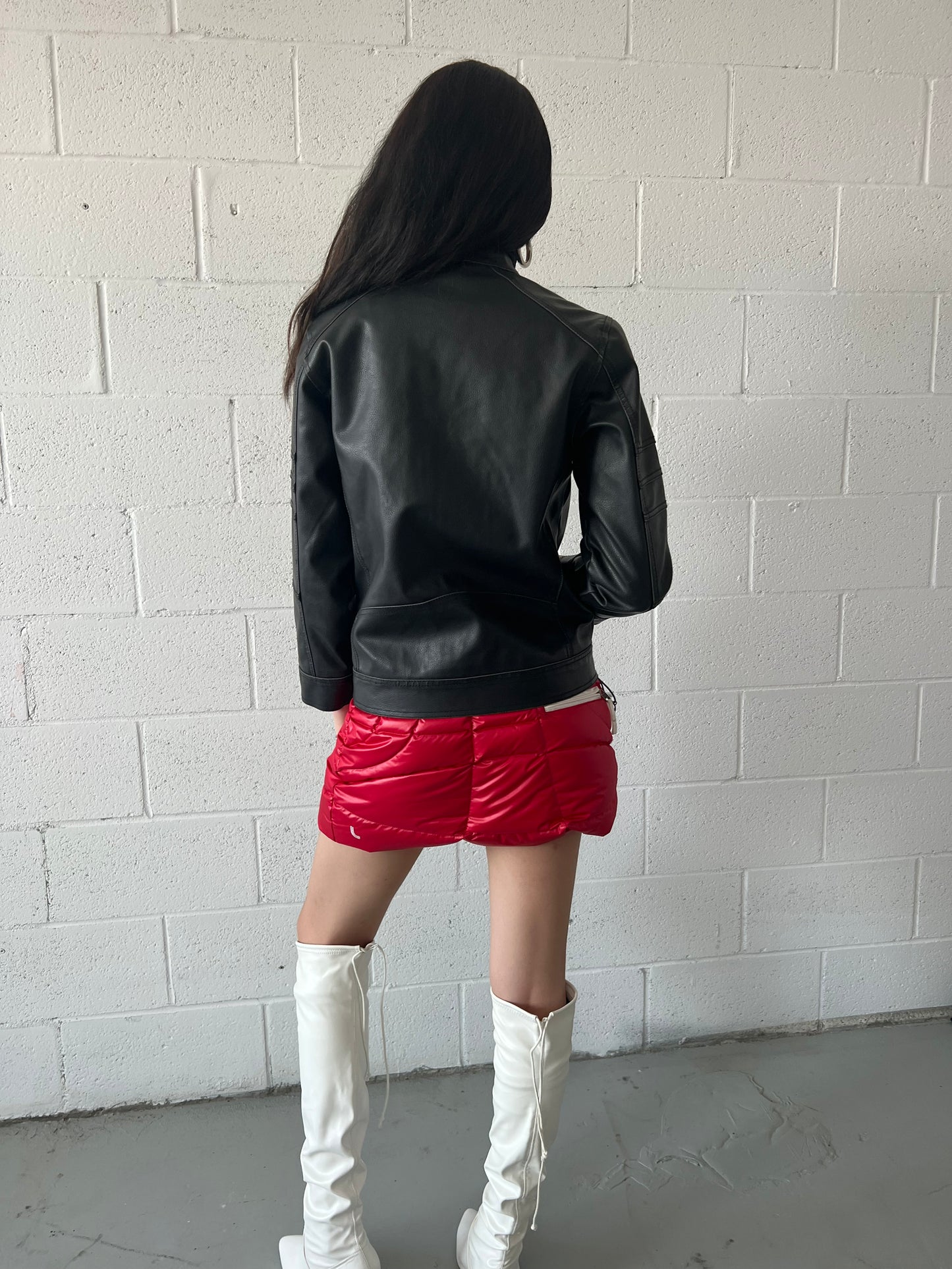 Nero Faux Leater Moto Jacket