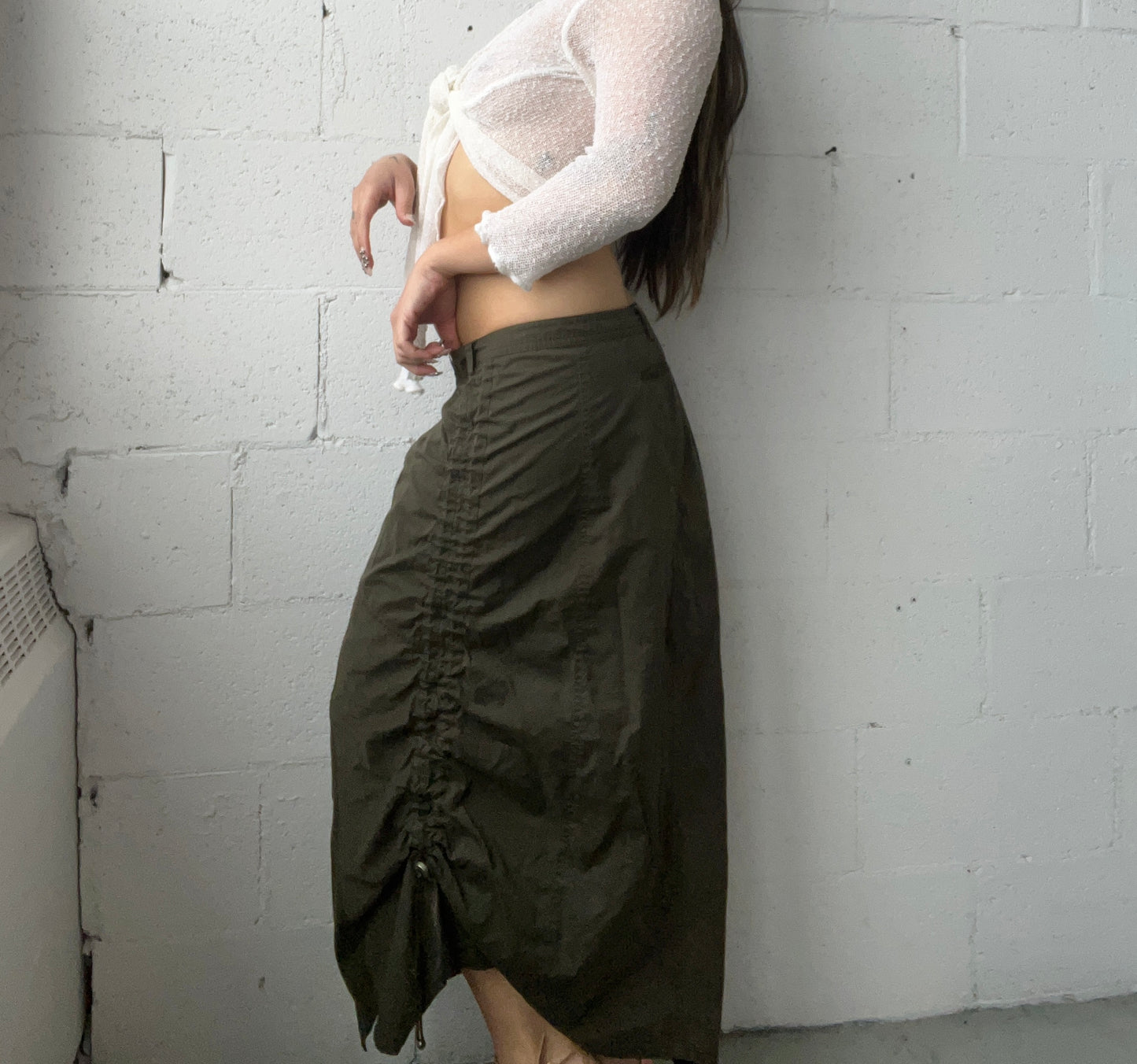 Ruched Cargo Skirt