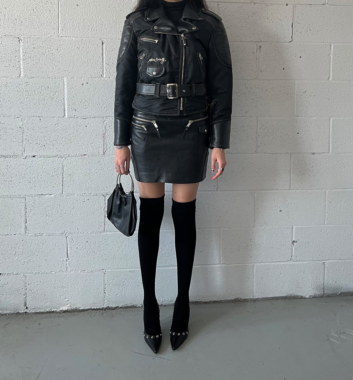 Leather Moto Mini Skirt