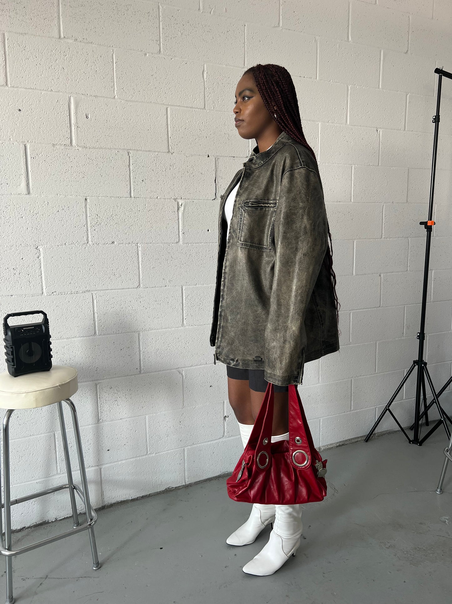 Ash Faux Leather Moto Jacket