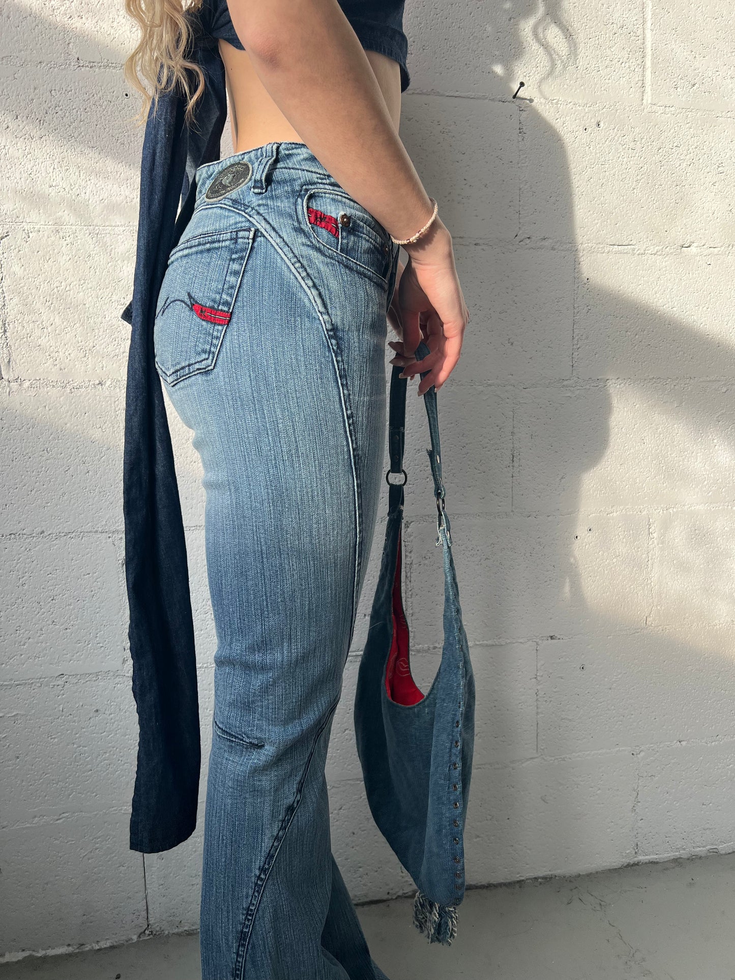 Studded Denim Purse