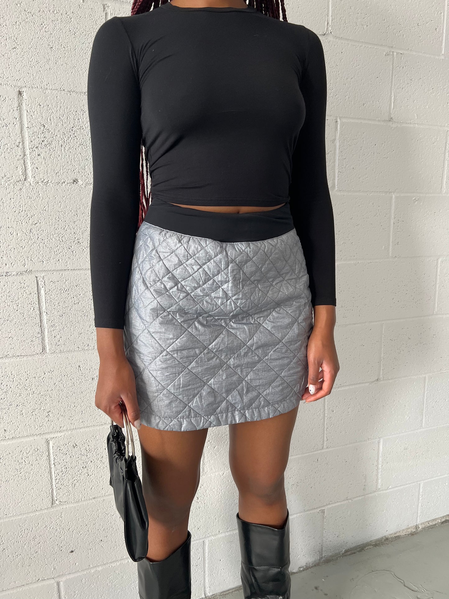 Quilted Moto Mini Skirt