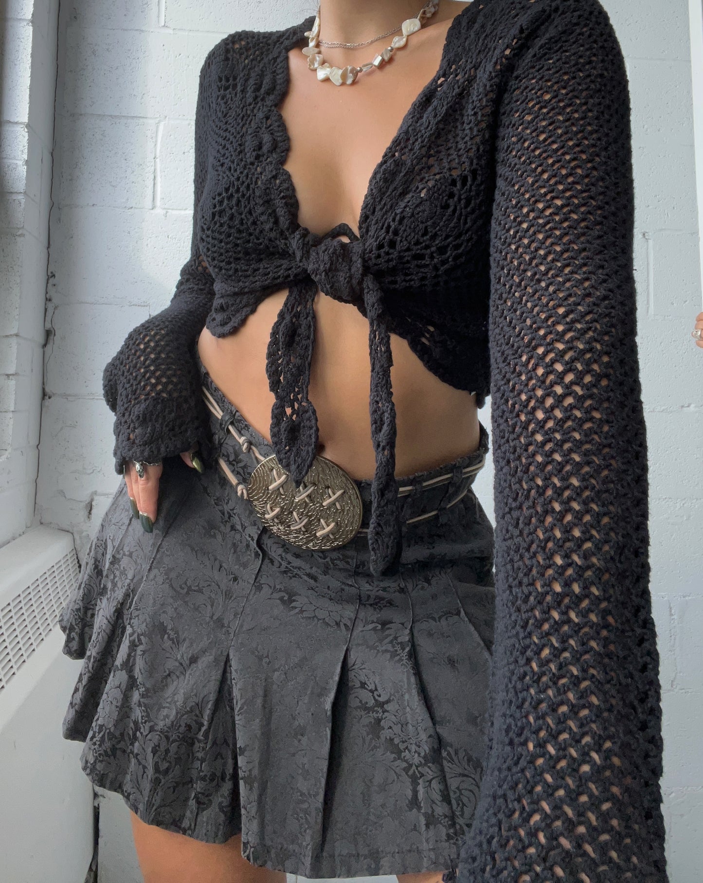 Belted Nero Skirt