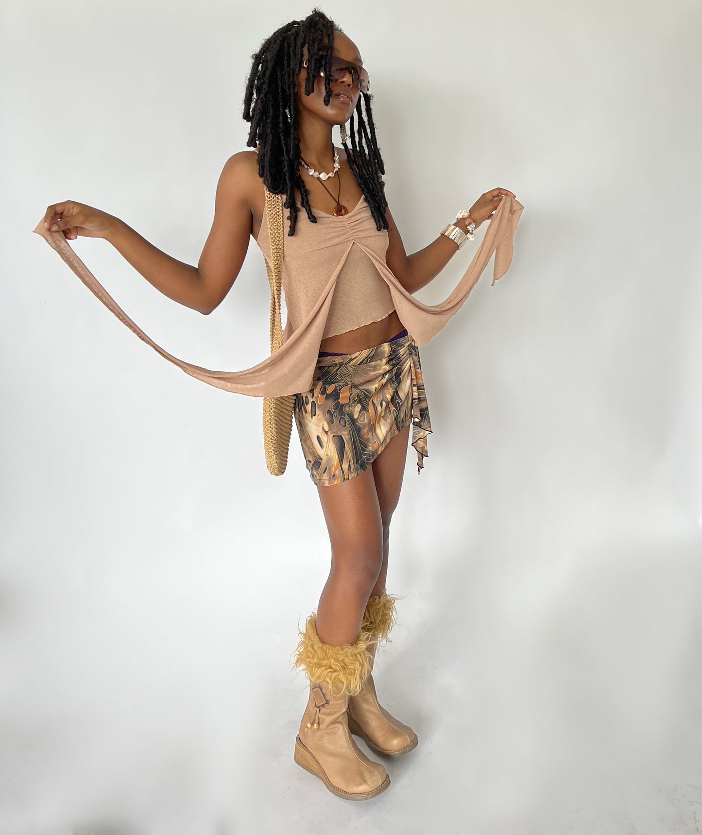 Mini Upcycled Cover Up Skirt