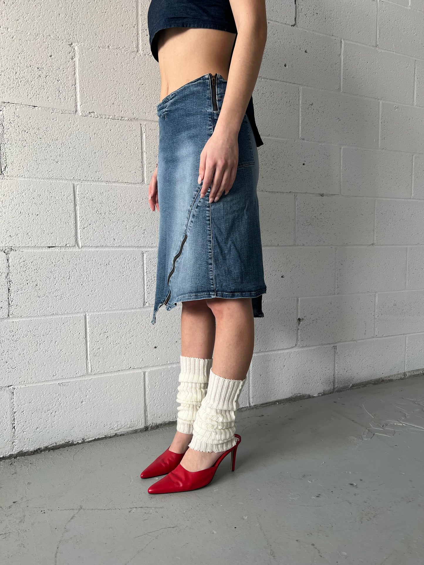 Asymmetric Zip Skirt