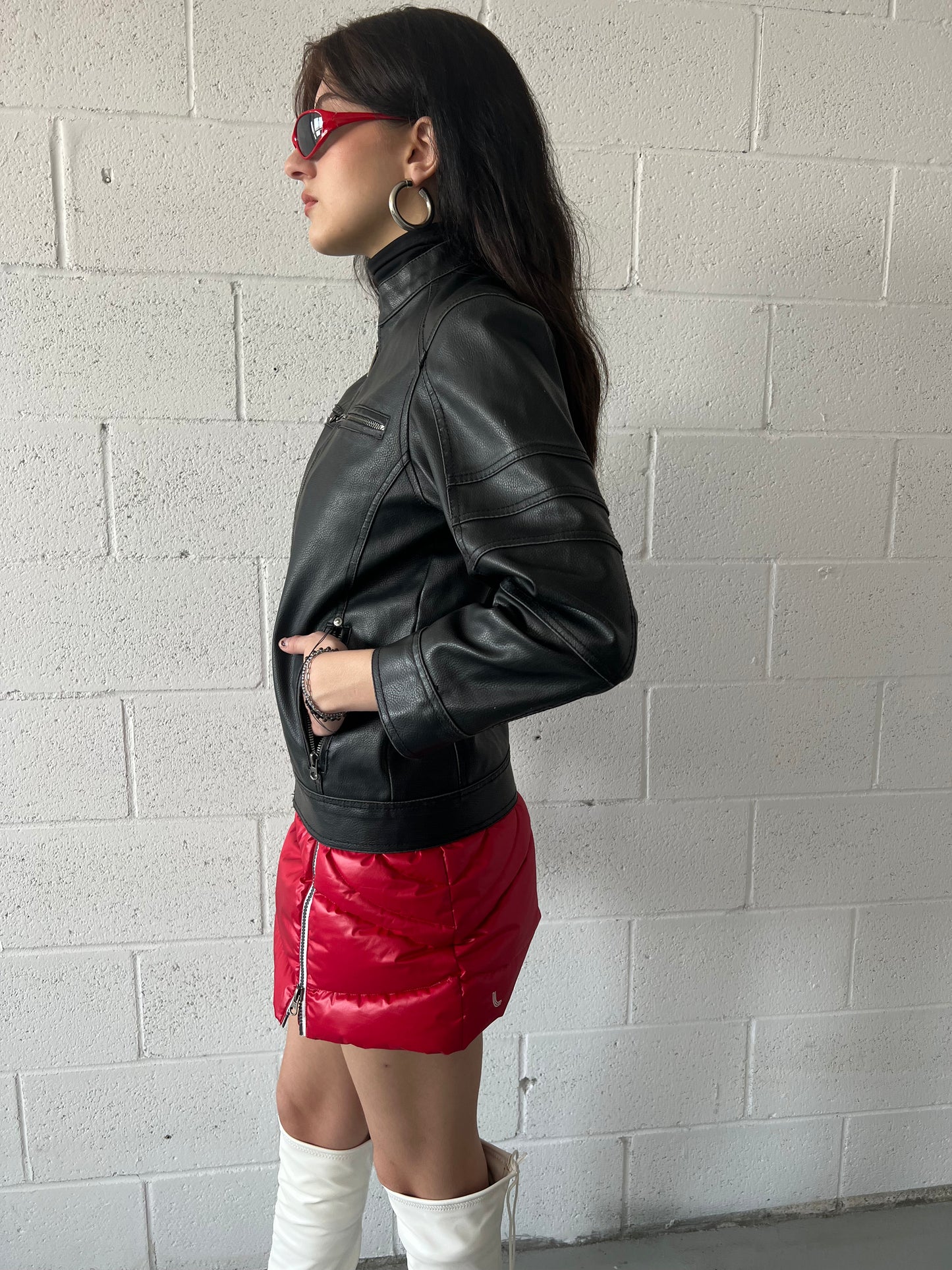 Nero Faux Leater Moto Jacket