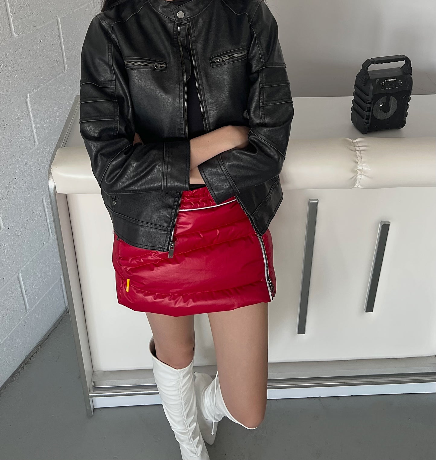 Nero Faux Leater Moto Jacket