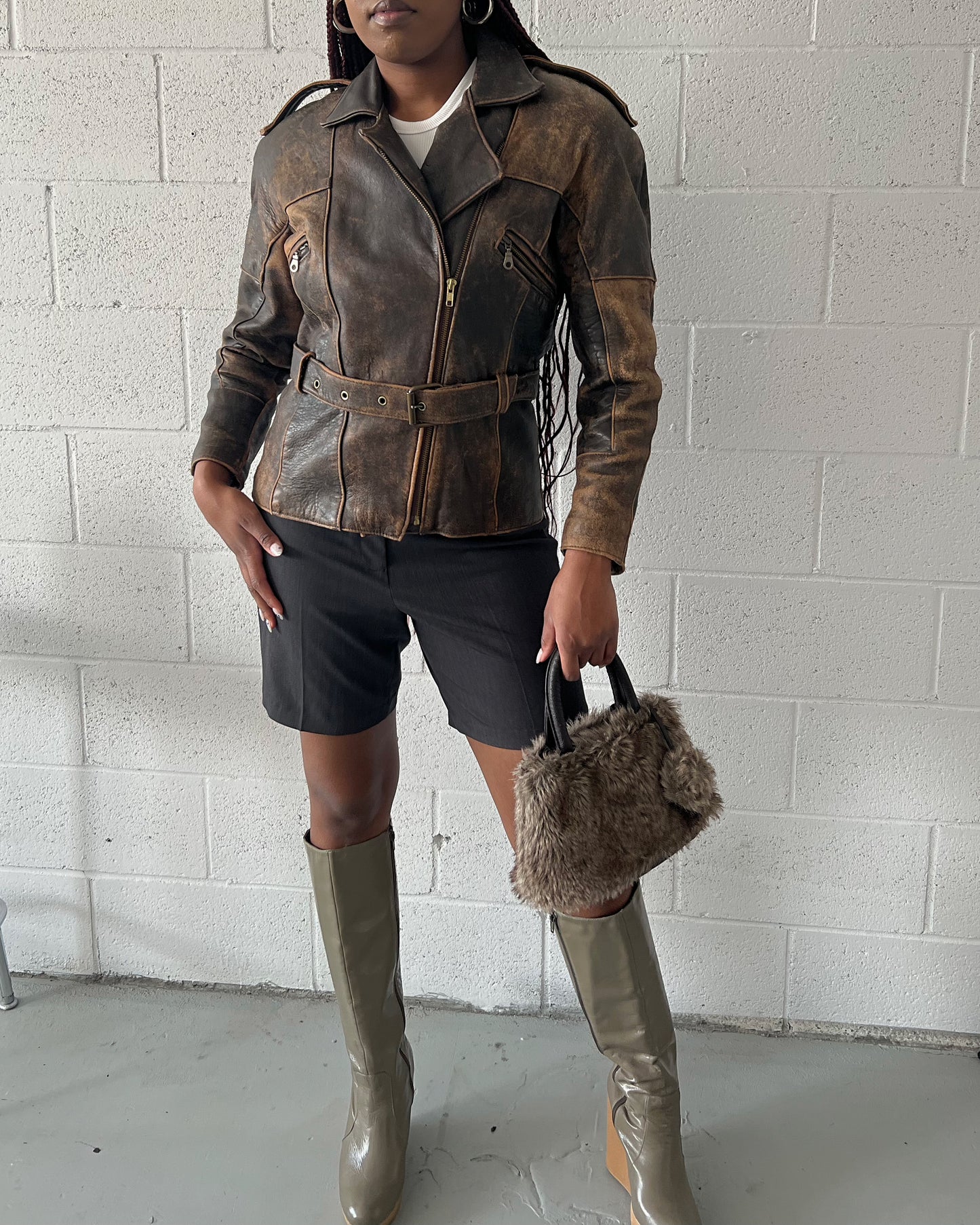 Macchiato Leather Moto Jacket