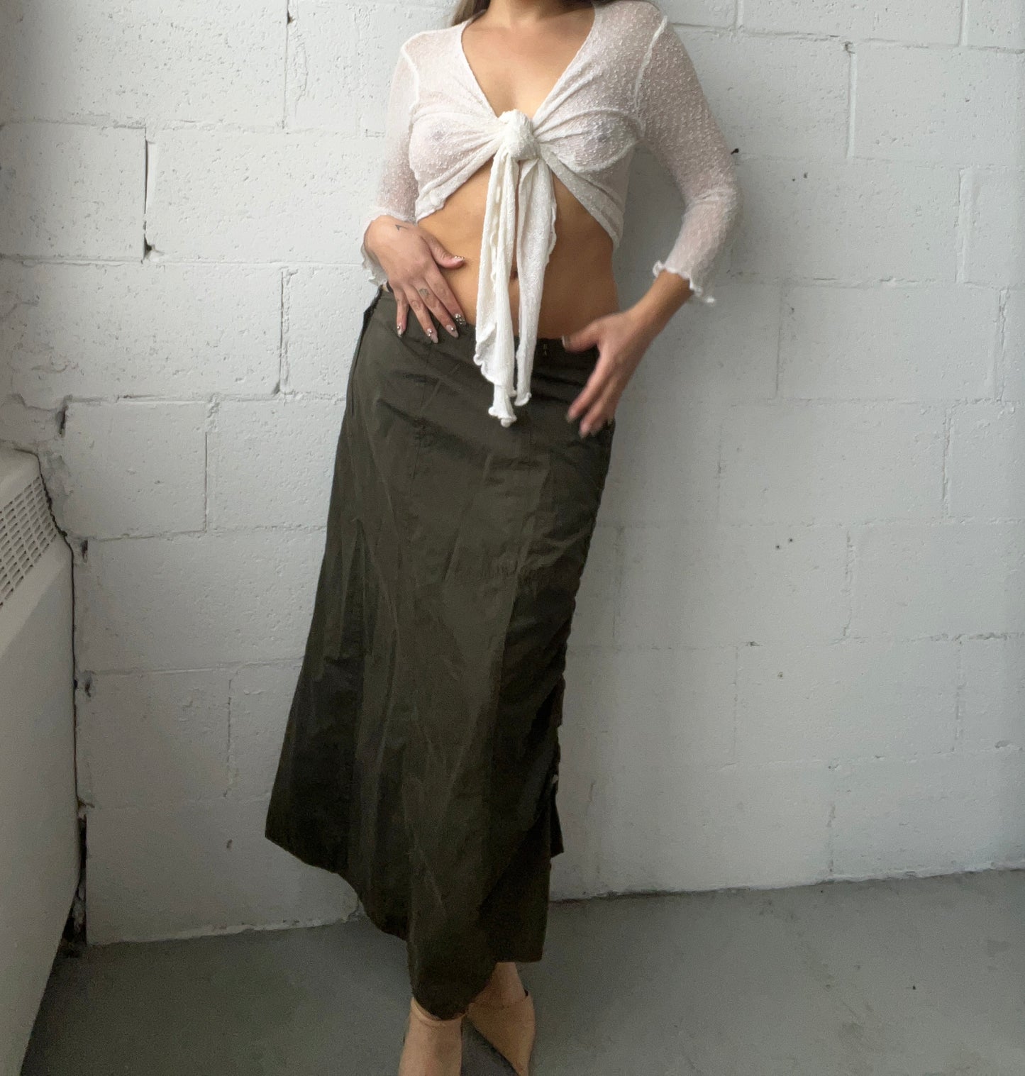 Ruched Cargo Skirt