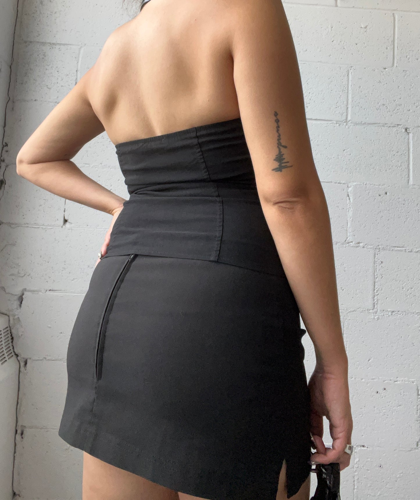 Faux Leather Zip Halter