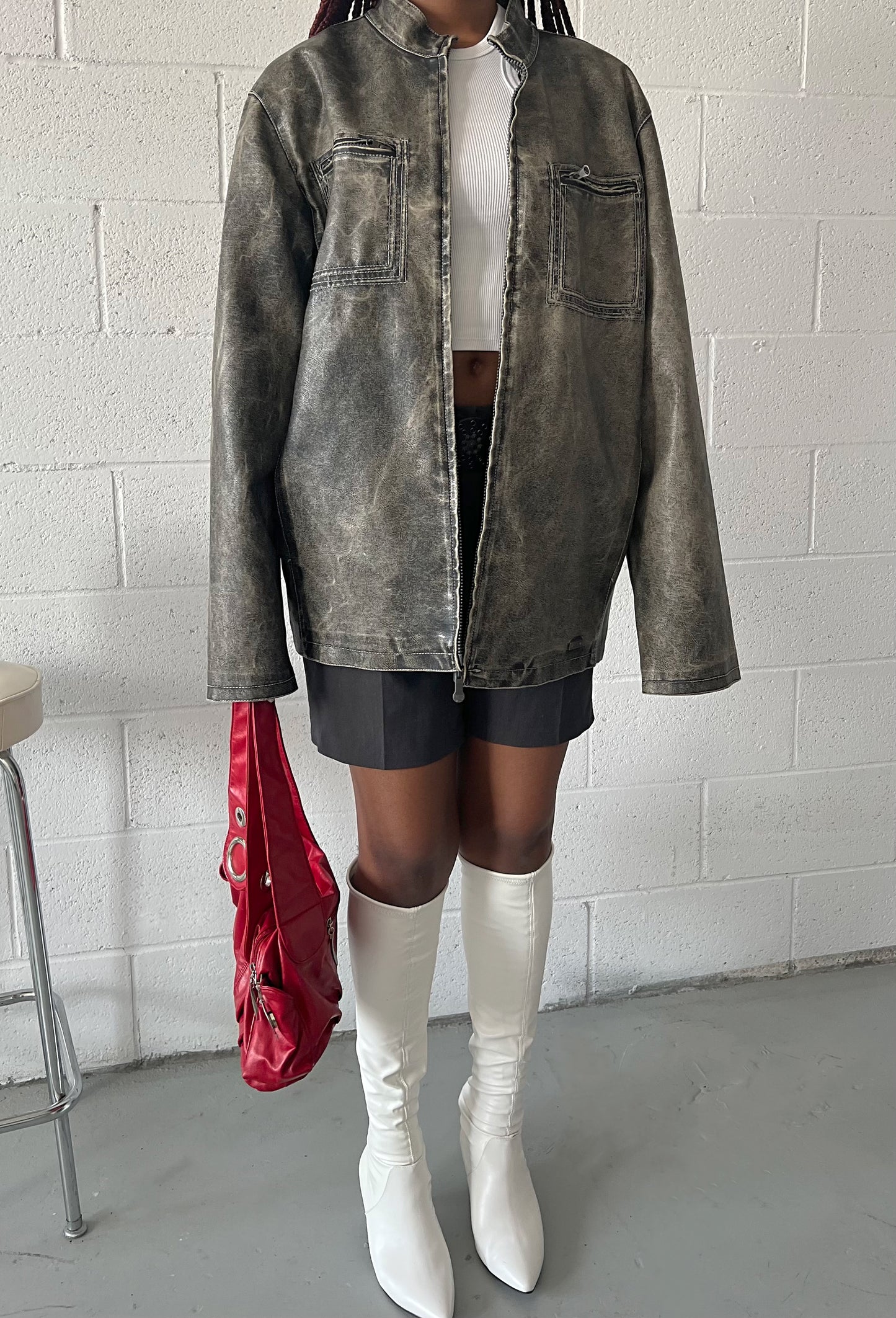 Ash Faux Leather Moto Jacket